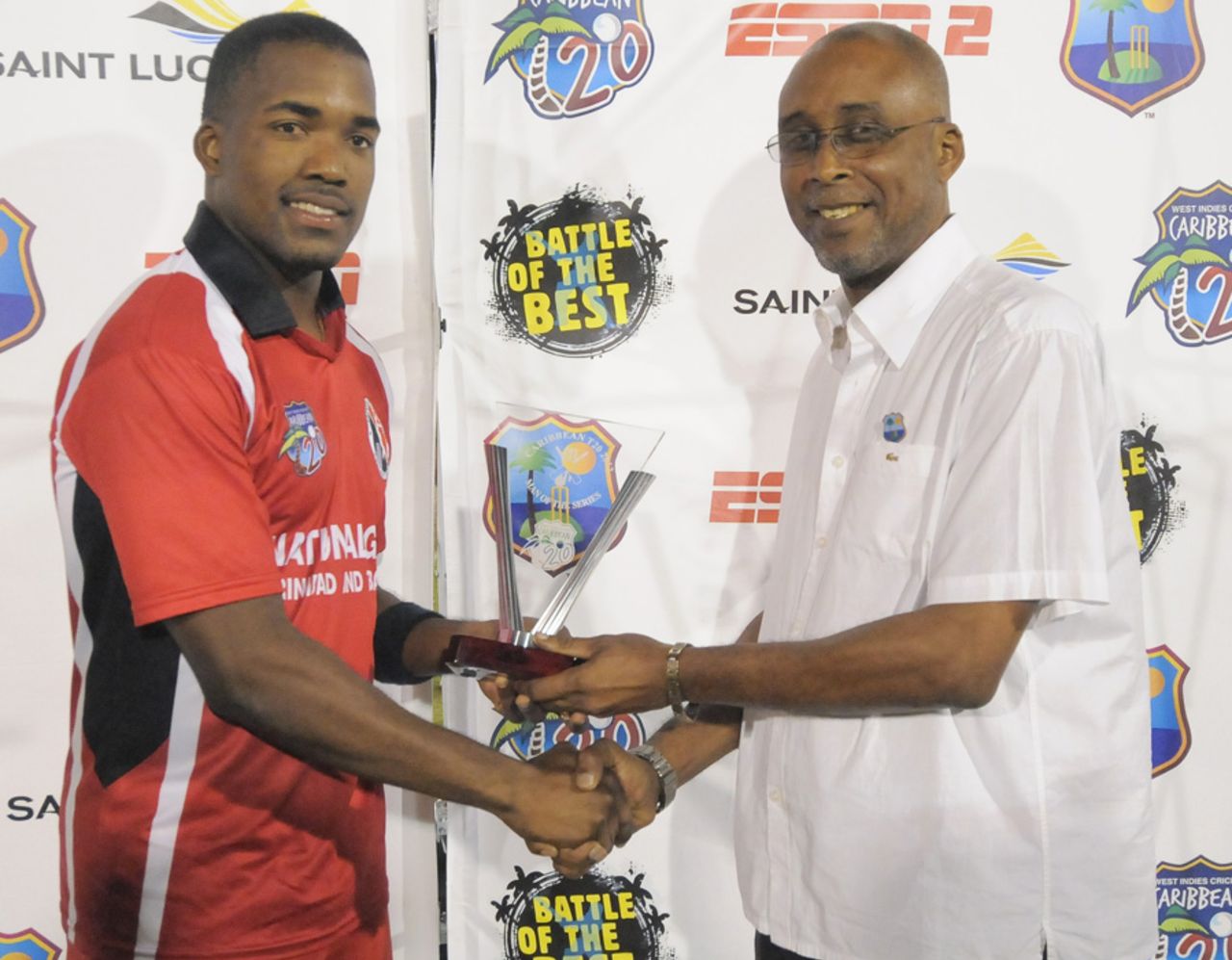 Darren Bravo was named Most Valuable Player of the Caribbean T20, Guyana v Trinidad & Tobago, Caribbean T20, final, St Lucia, January 20, 2013