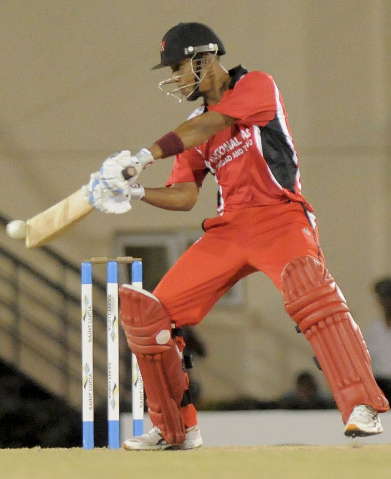 Lendl Simmons on his way to an unbeaten 52, Guyana v Trinidad & Tobago, Caribbean T20, final, St Lucia, January 20, 2013