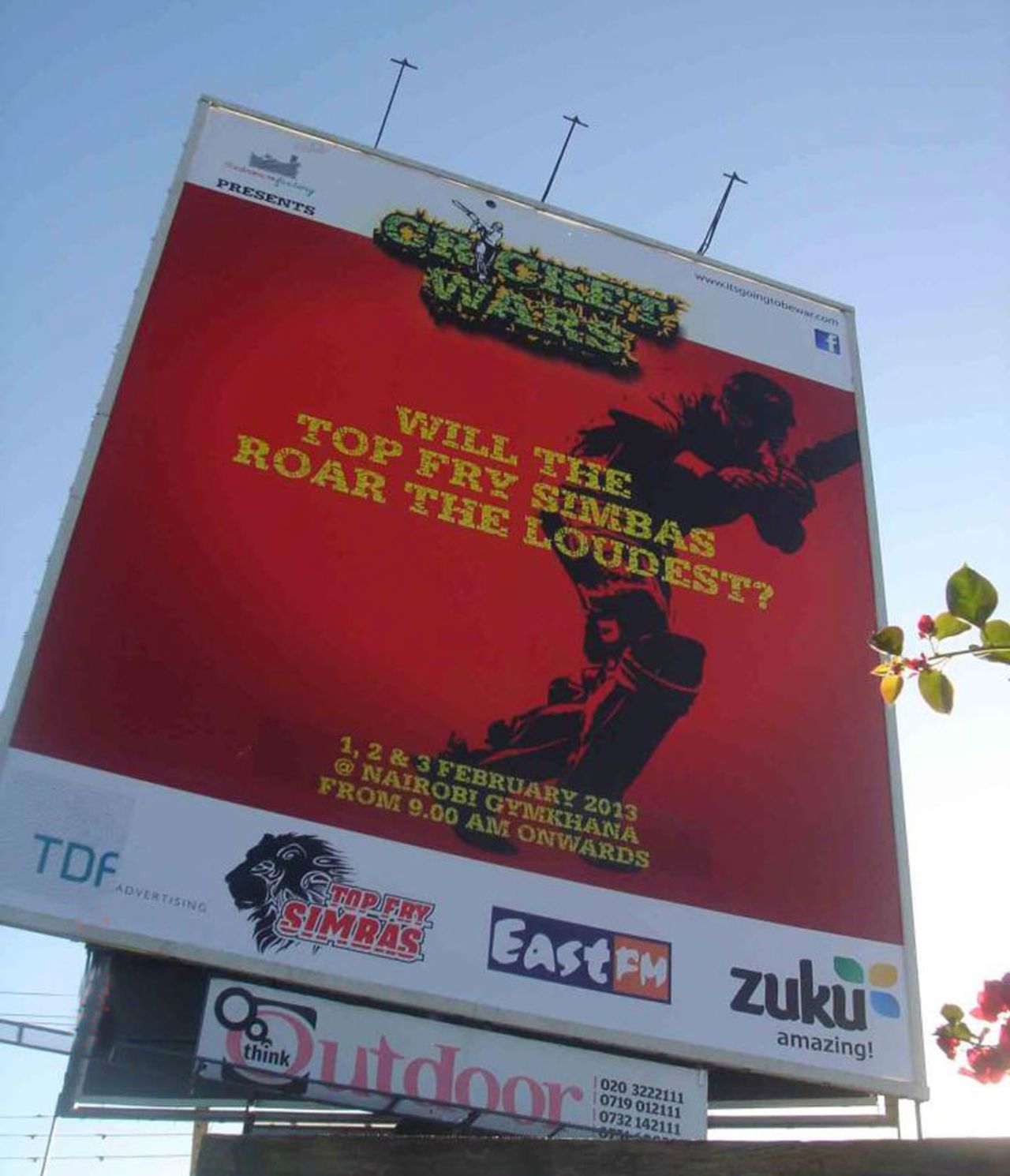 A billboard for Cricket Wars in Nairobi, January 22, 2013 