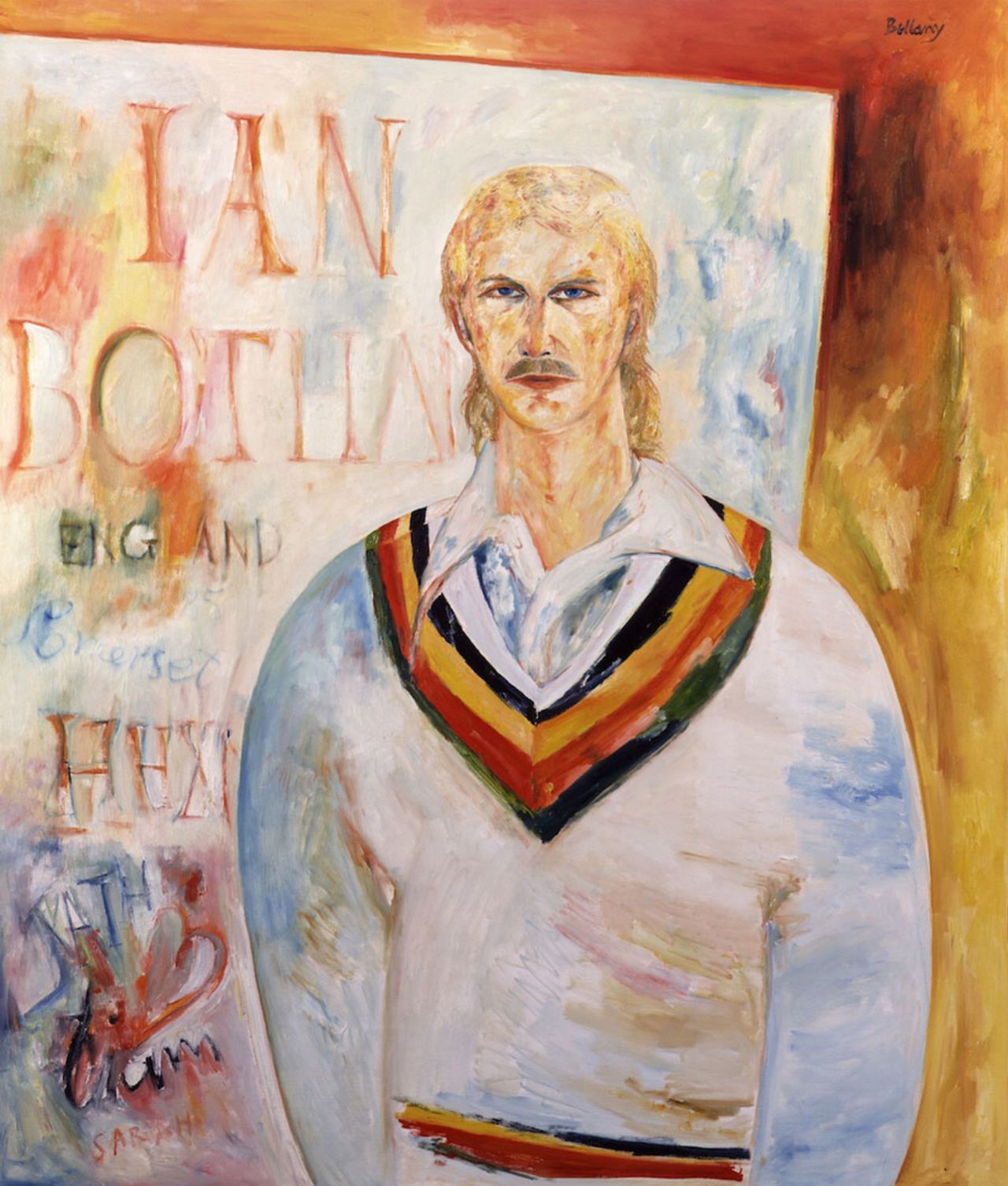 A portrait of Ian Botham by John Bellany which hangs in the National Portrait Gallery, October 1985
