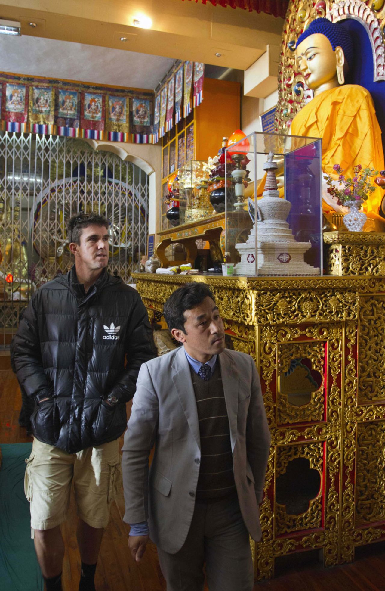 Kevin Pietersen at the Namgyal Monastery in Dharamsala, January 25, 2013 