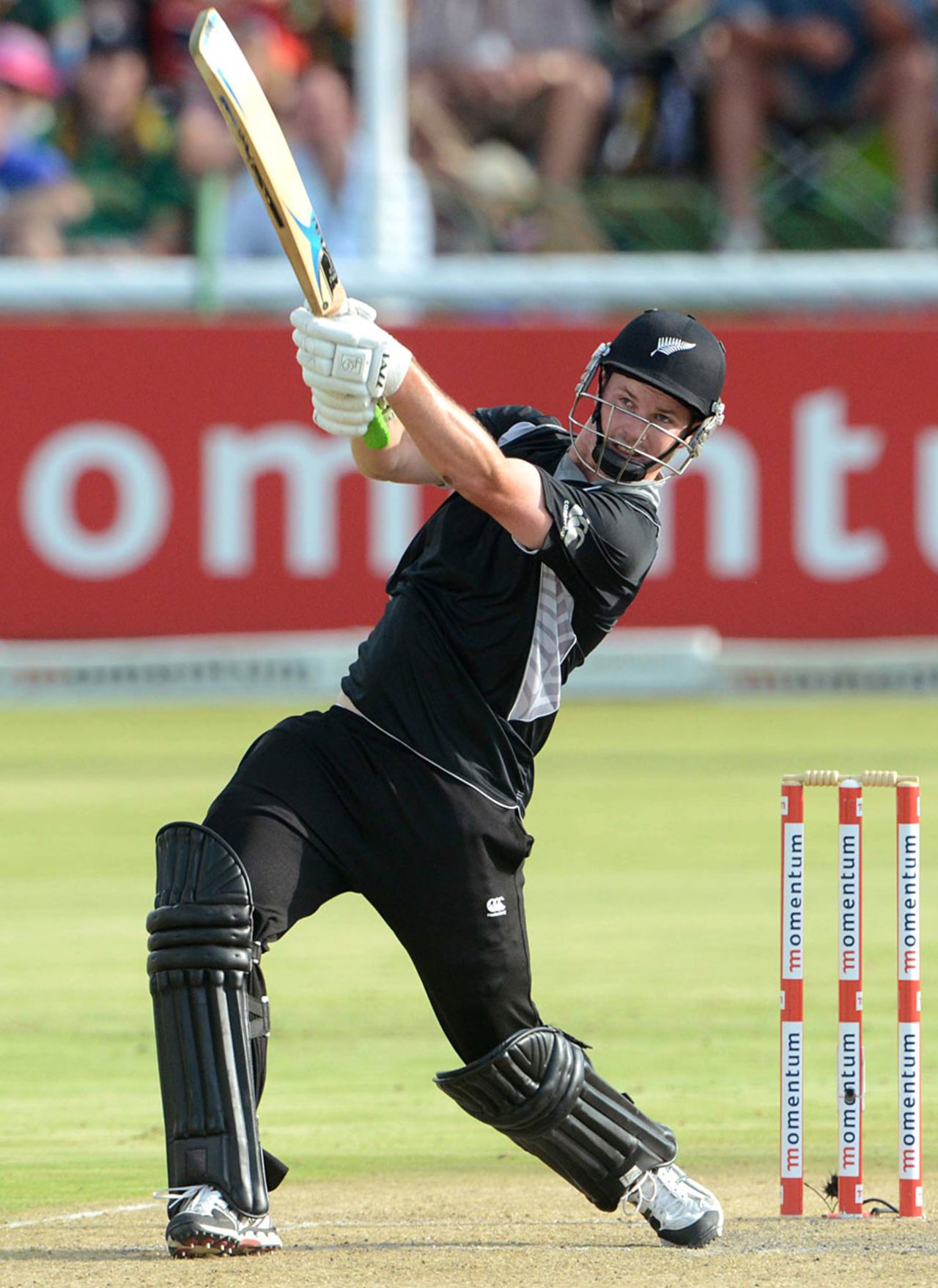 Colin Munro goes through the off side, South Africa v New Zealand, 3rd ODI, Potchefstroom
