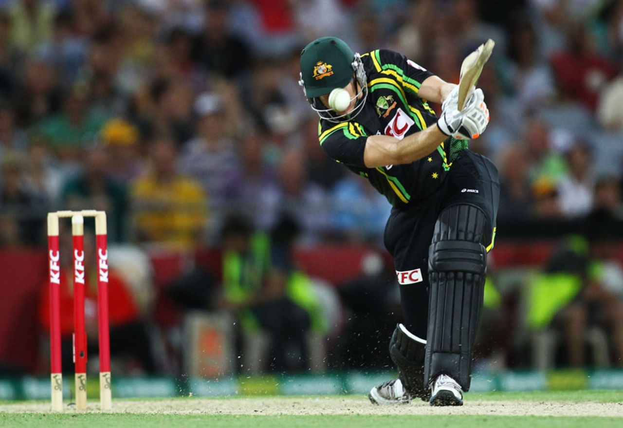 Adam Voges drives during his return to the Australia team, Australia v Sri Lanka, 1st T20, Sydney, January 26, 2013