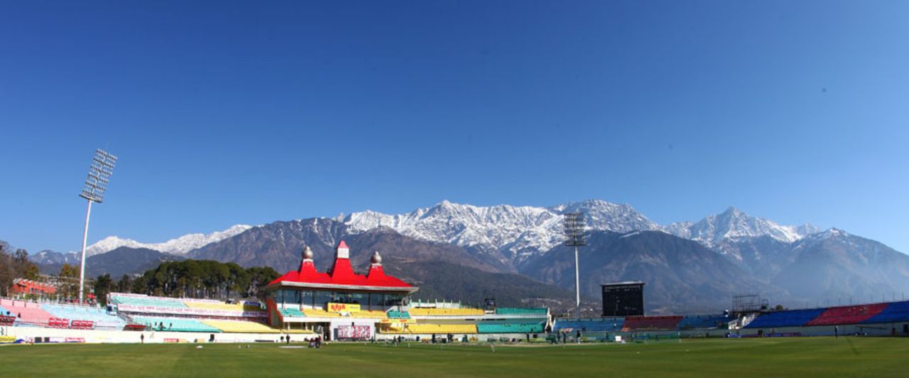 Panoramic view of the Himachal Pradesh Cricket Association Stadium, India v England, 5th ODI, Dharamsala, January 26, 2013