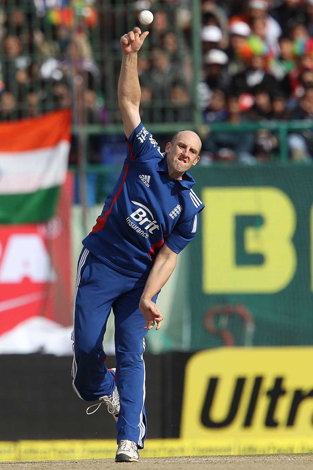 James Tredwell dismissed Gautam Gambhir, India v England, 5th ODI, Dharamsala, January 27, 2013