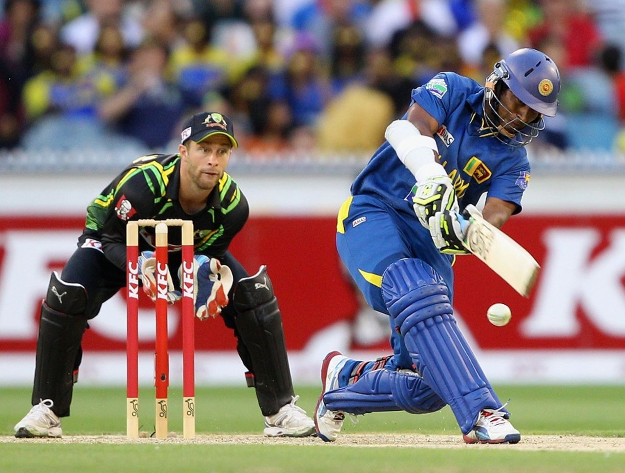 Jeevan Mendis was involved in a 63-run stand with Mahela Jayawardene for the fourth wicket, Australia v Sri Lanka, 2nd T20, Melbourne, January 28, 2013