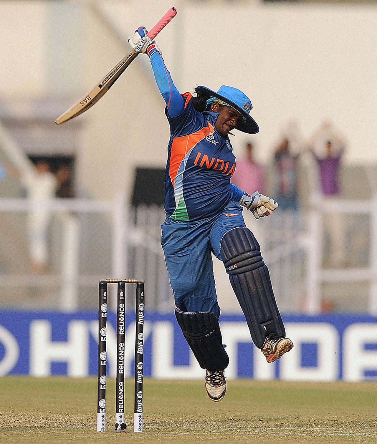 Thirush Kamini reacts after scoring her maiden century, India v West Indies, Women's World Cup 2013, Group A, Mumbai, January 31, 2013