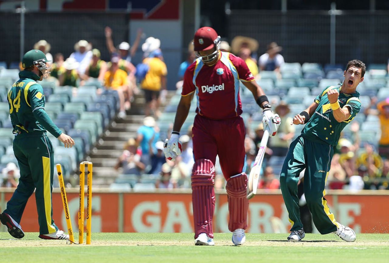 Mitchell Starc consistently troubled West Indies' batsmen, Australia v West Indies, 1st ODI, Perth, February 1, 2013