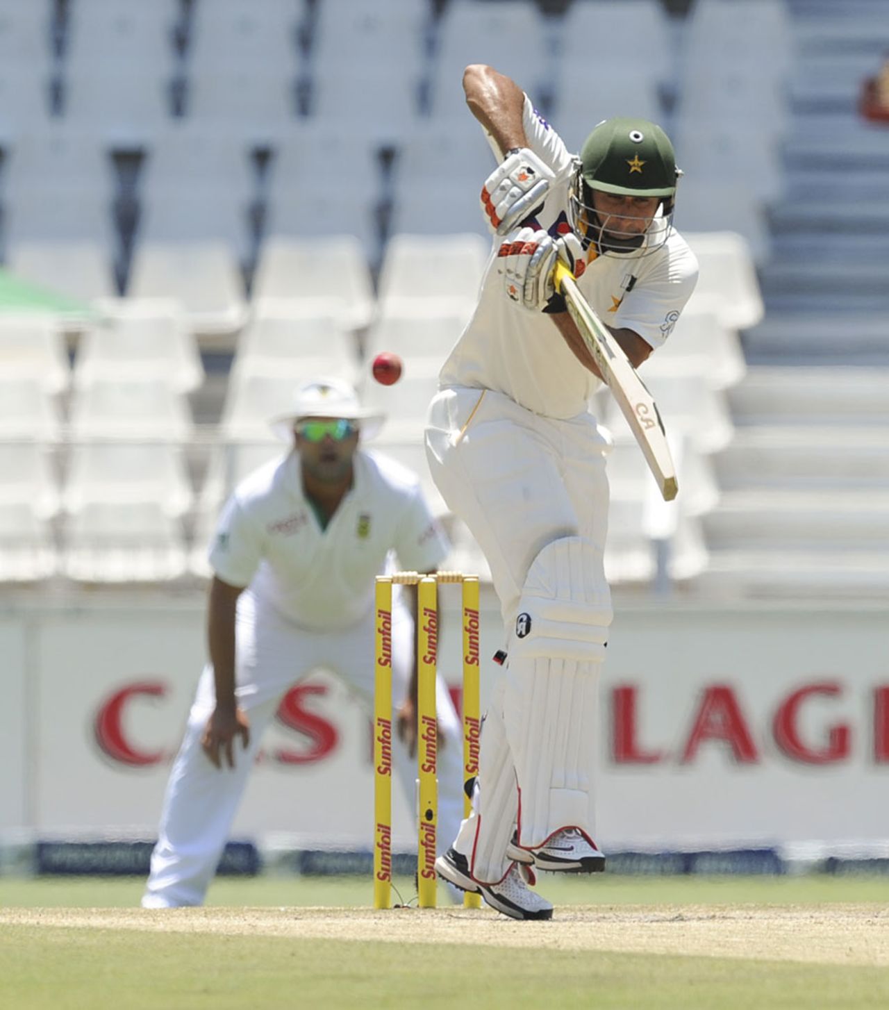 Nasir Jamshed plays into the leg side, South Africa v Pakistan, 1st Test, Johannesburg, 3rd day, February 3, 2013