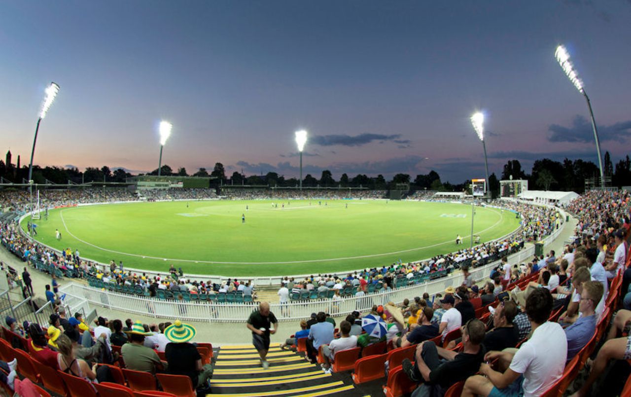 Manuka Oval, Canberra used floodlights for the first time for a President's X1 match vs West Indies in January 2013