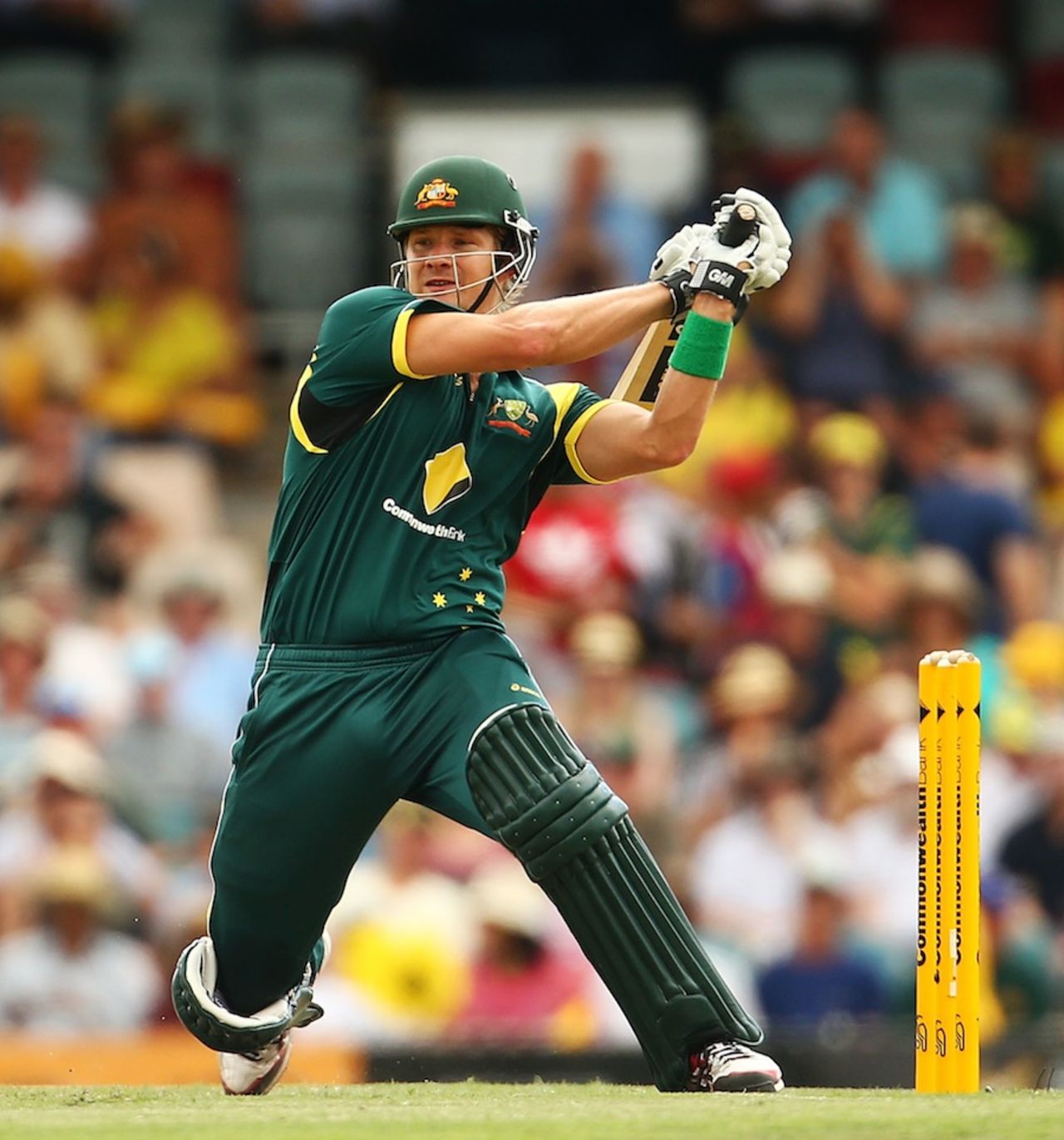 Shane Watson pulls, Australia v West Indies, 3rd ODI, Canberra, February 6, 2013