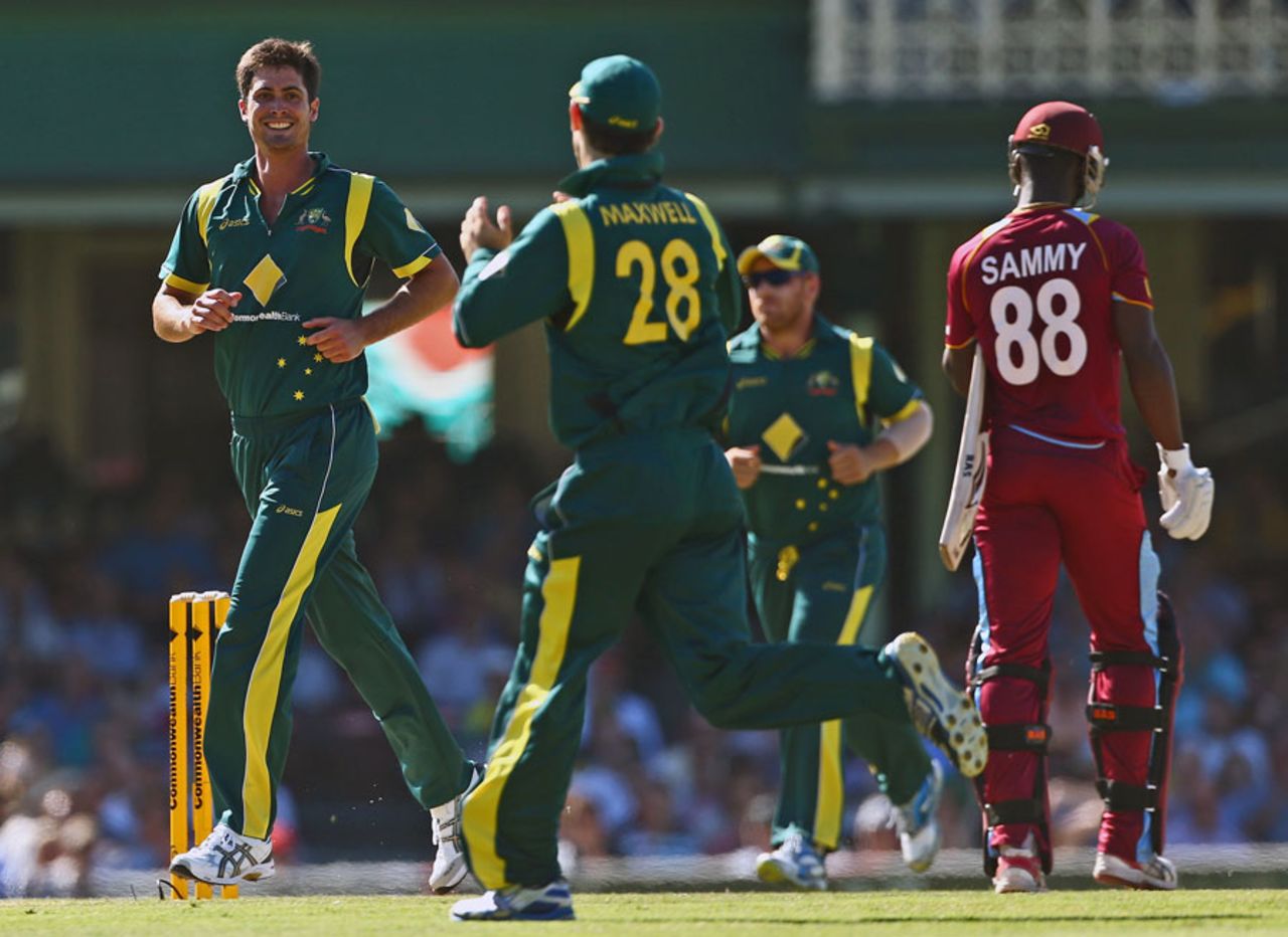 Ben Cutting picked up three wickets, Australia v West Indies, 4th ODI, Sydney, February 8, 2013