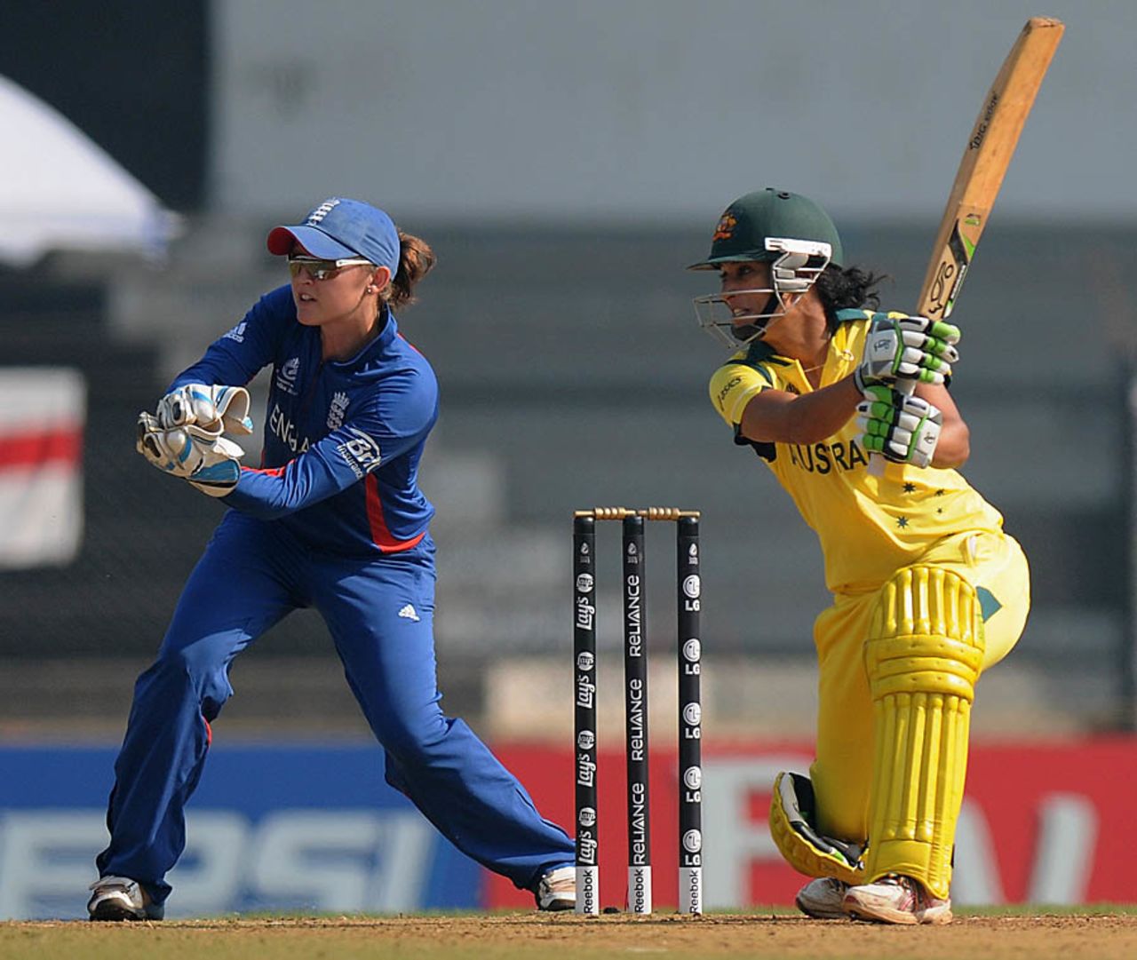 Lisa Sthalekar scored 41 and took 1 for 19 in her ten overs, Australia v England, Women's World Cup 2013, Super Six, Mumbai, February 8, 2013