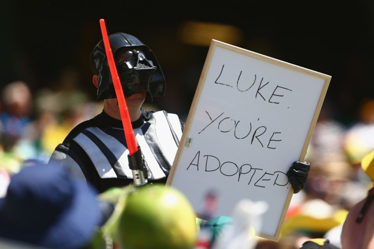 A spectator dresses up as Darth Vader, Australia v West Indies, 4th ODI, Sydney, February 8, 2013