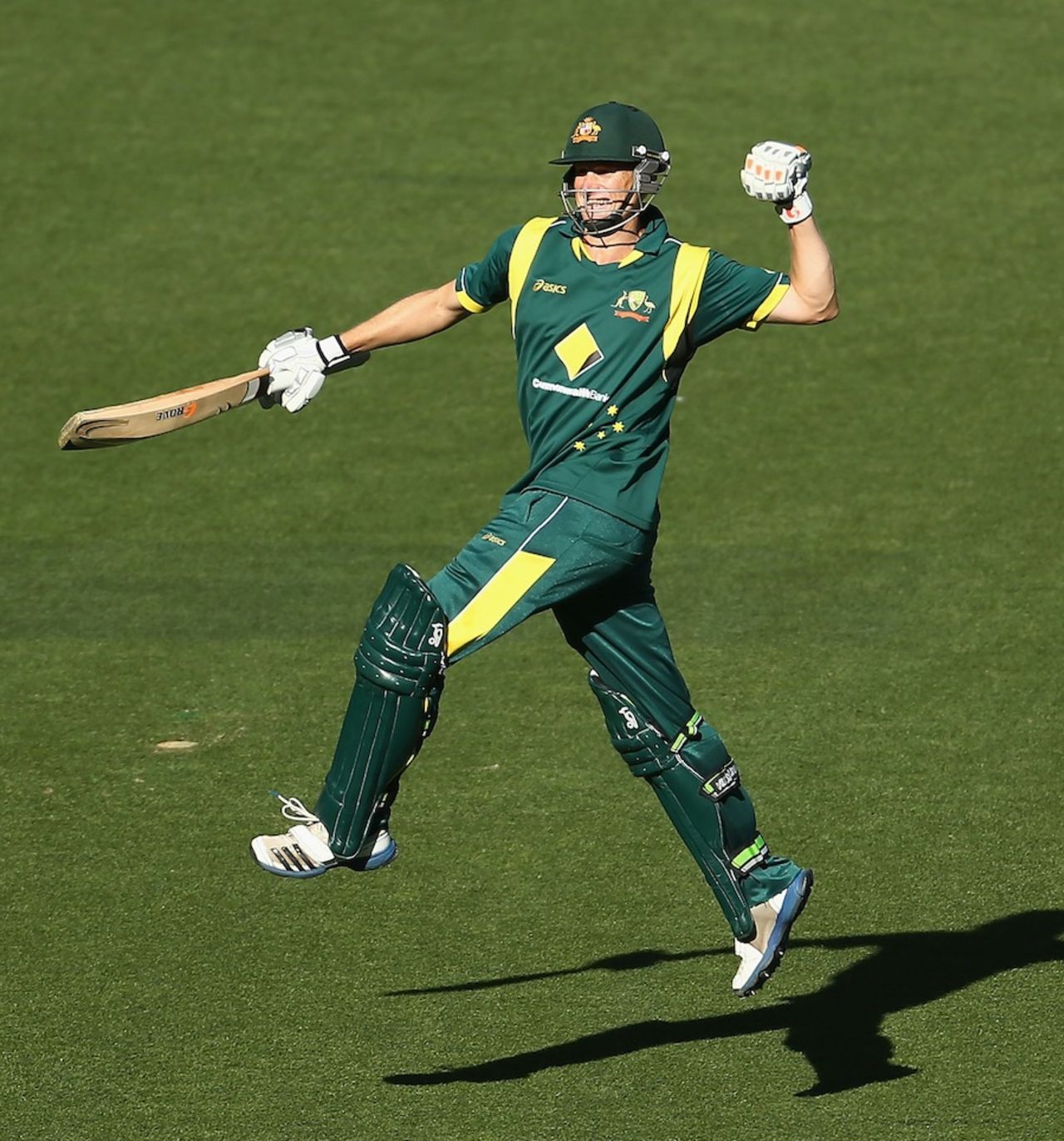 Adam Voges celebrates is maiden hundred, Australia v West Indies, 5th ODI, Melbourne, February 10, 2013