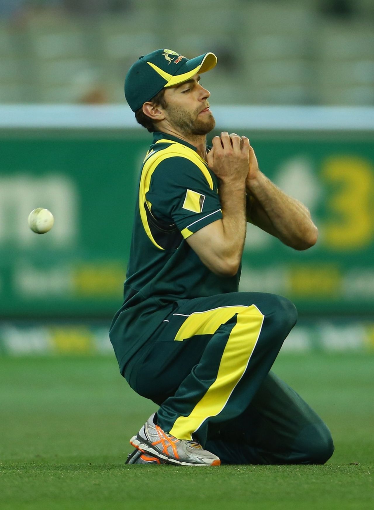 Substitute fielder Ryan Carters drops Johnson Charles, Australia v West Indies, 5th ODI, Melbourne, February 10, 2013
