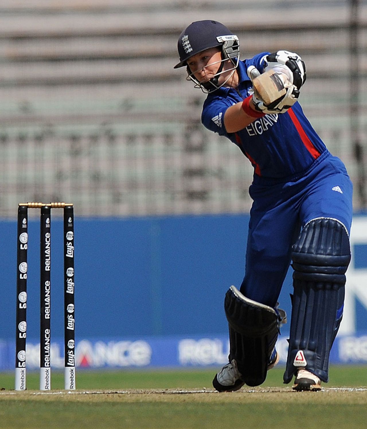 Arran Brindle scored an unbeaten 28 to help England chase 77, England v South Africa, Super Six, Women's World Cup 2013, Cuttack, February 10, 2013