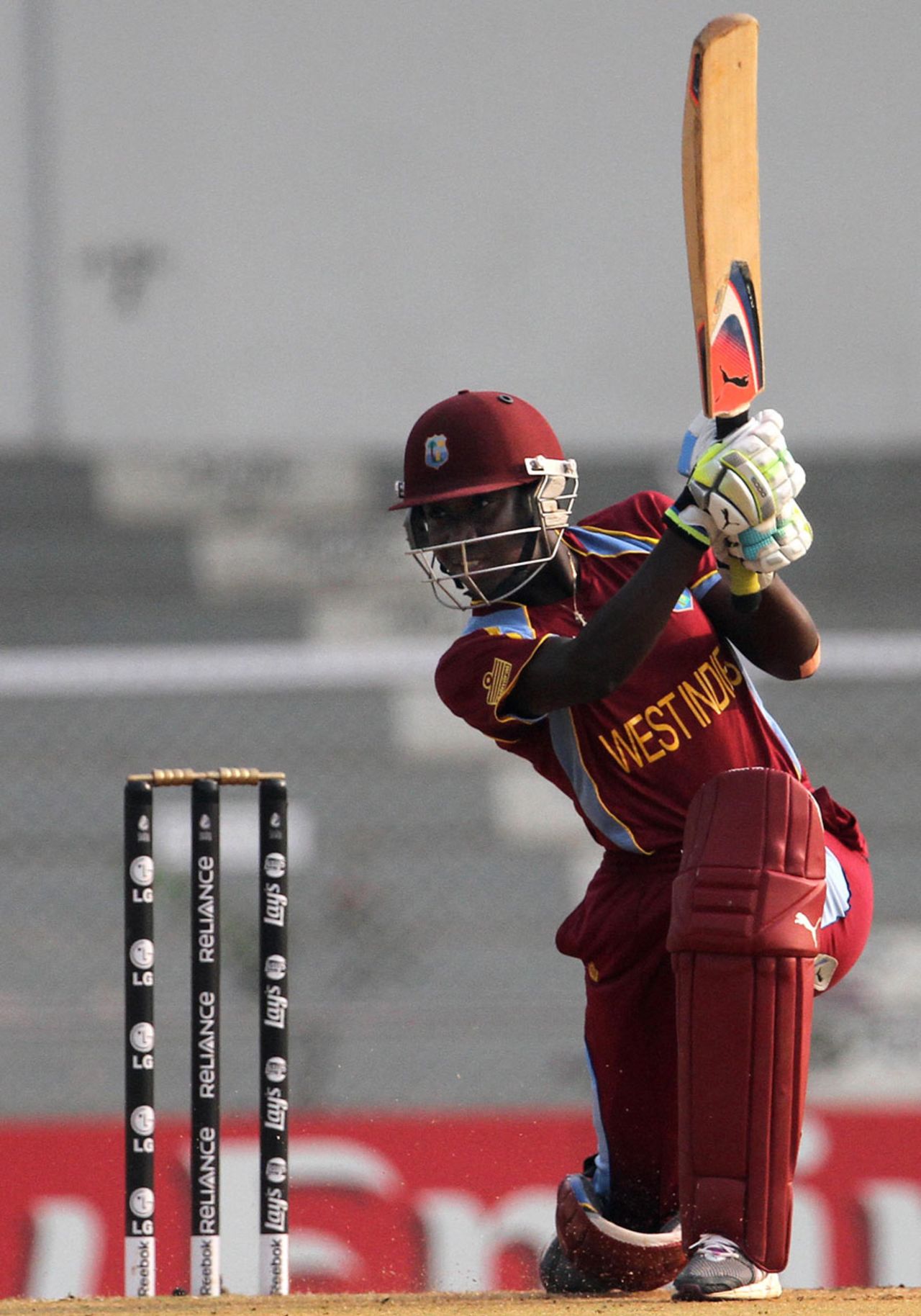 Stafanie Taylor drives through the off side, New Zealand v West Indies, Super Six match, Women's World Cup 2013, Mumbai,  February 11, 2013