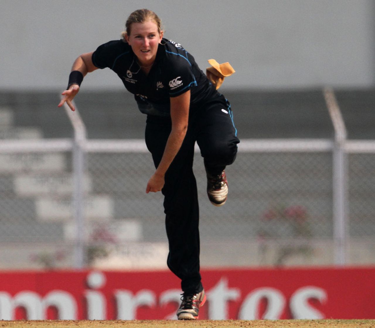 Morna Nielsen was the most successful of the New Zealand bowlers, New Zealand v West Indies, Super Six match, Women's World Cup 2013, Mumbai,  February 11, 2013