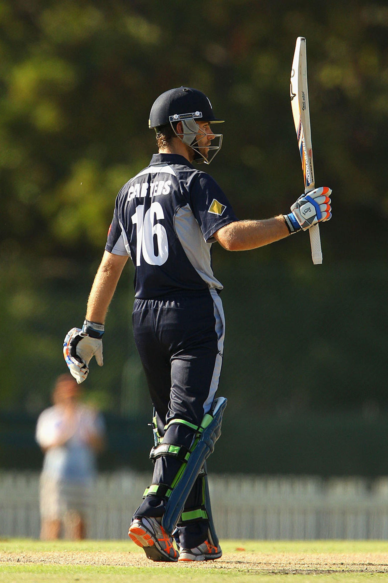 Ryan Carters hit 127 as the Victoria side chased down 336, Victorian XI v England Lions, Tour match, Melbourne, February 11, 2013
