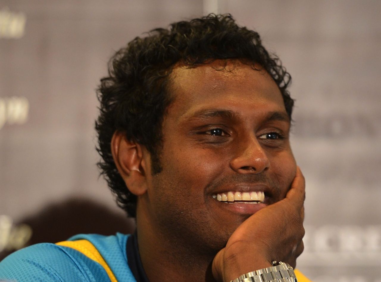 Sri Lanka's new Test and ODI captain Angelo Mathews at a press conference, Colombo, February 14, 2013