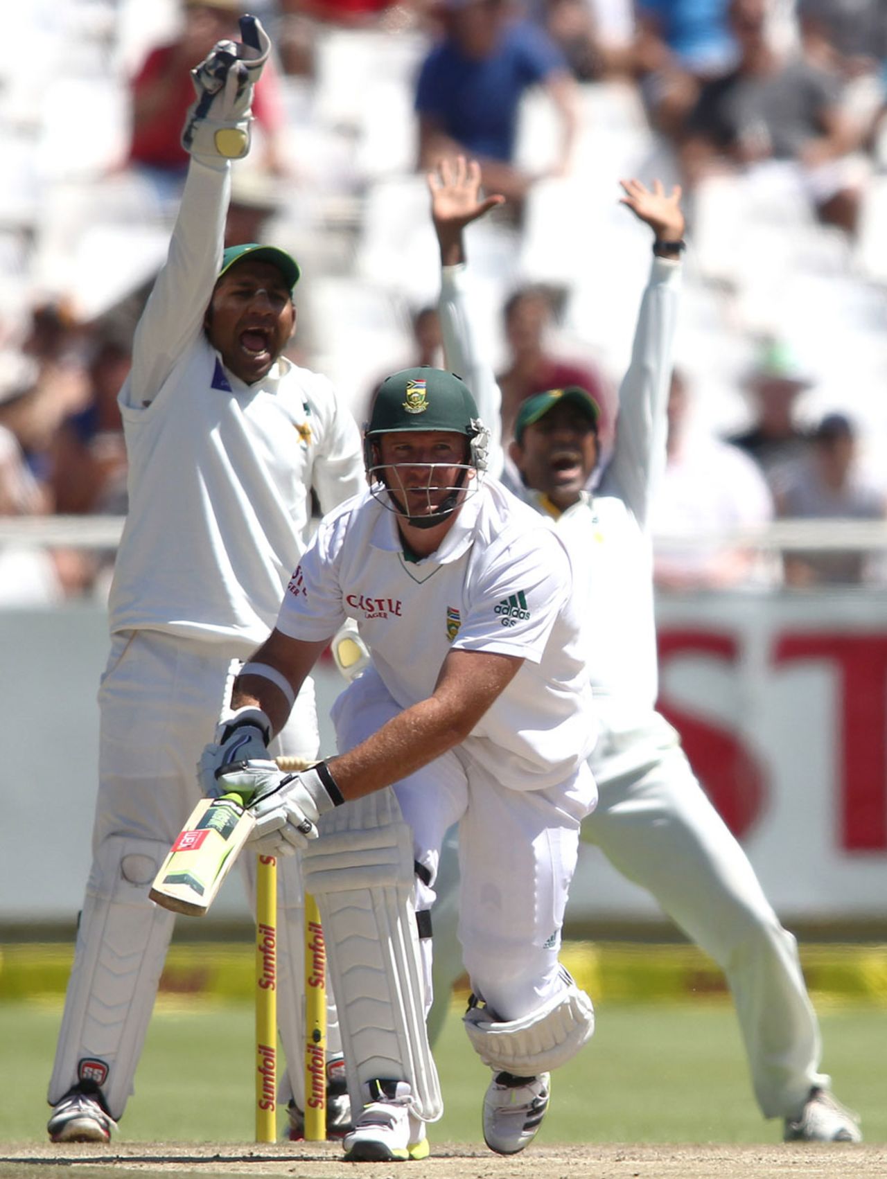 Graeme Smith was trapped lbw for 19, South Africa v Pakistan, 2nd Test, Cape Town, 2nd day, February 15, 2013