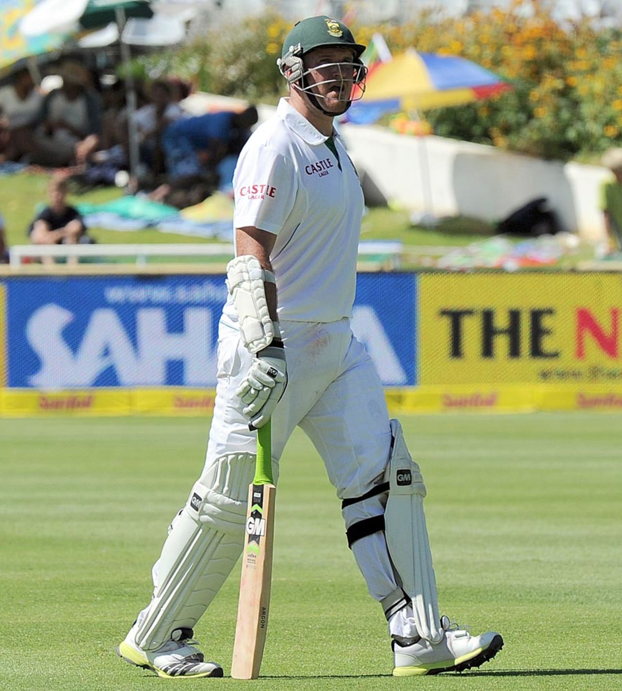 Graeme Smith walks back after being dismissed by Saeed Ajmal, South Africa v Pakistan, 2nd Test, Cape Town, 4th day, February 17, 2013