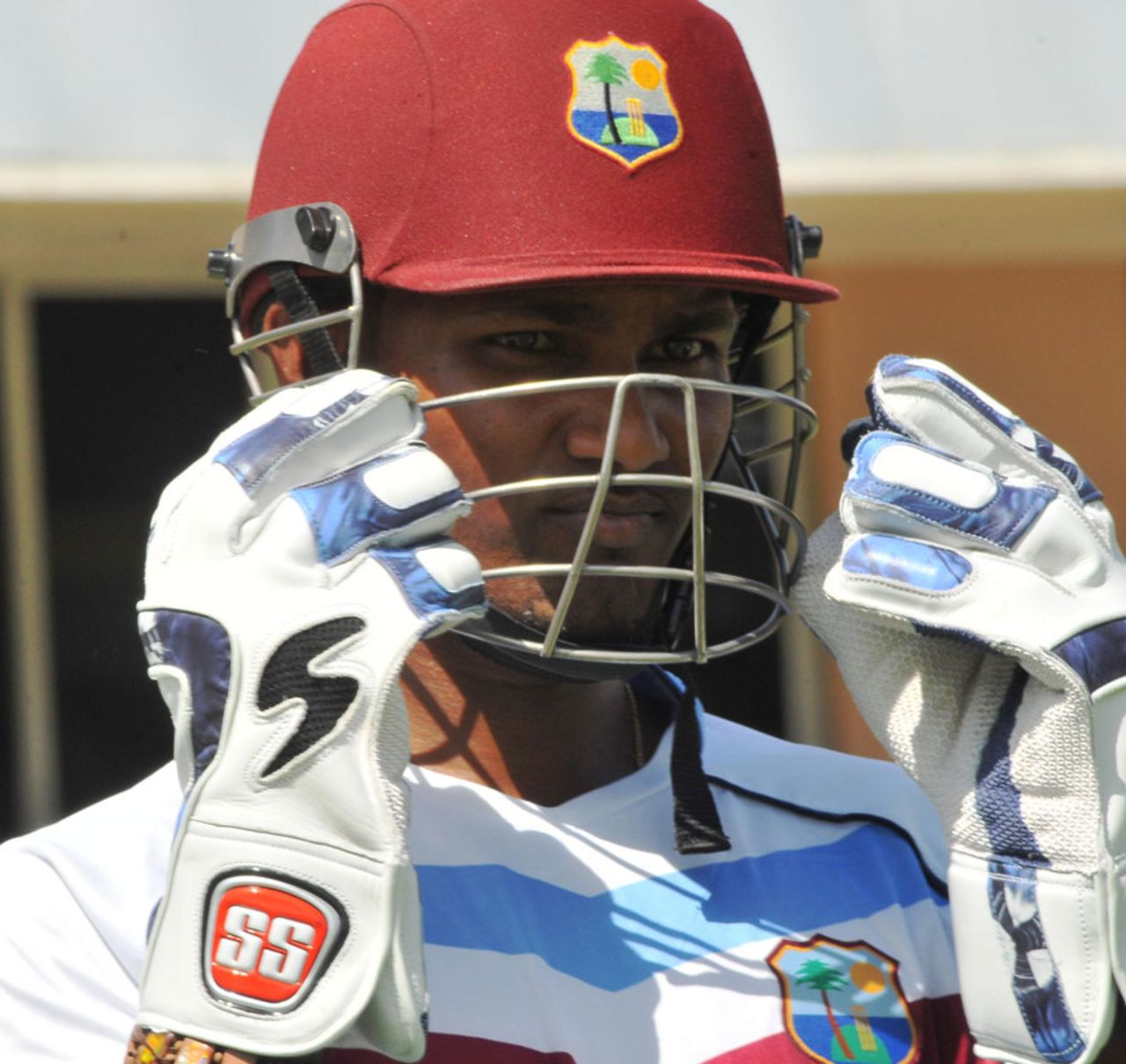 West Indies wicketkeeper Denesh Ramdin at a training session in St George's, Grenada, West Indies v Zimbabwe, February 21, 2013