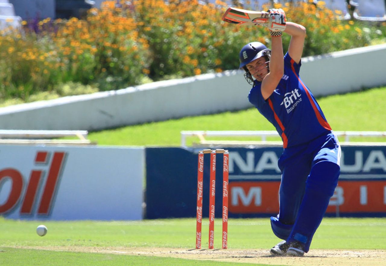 Dominic Sibley drives on his way to 84, South Africa v England, 5th Youth ODI, Cape Town, February 21, 2013