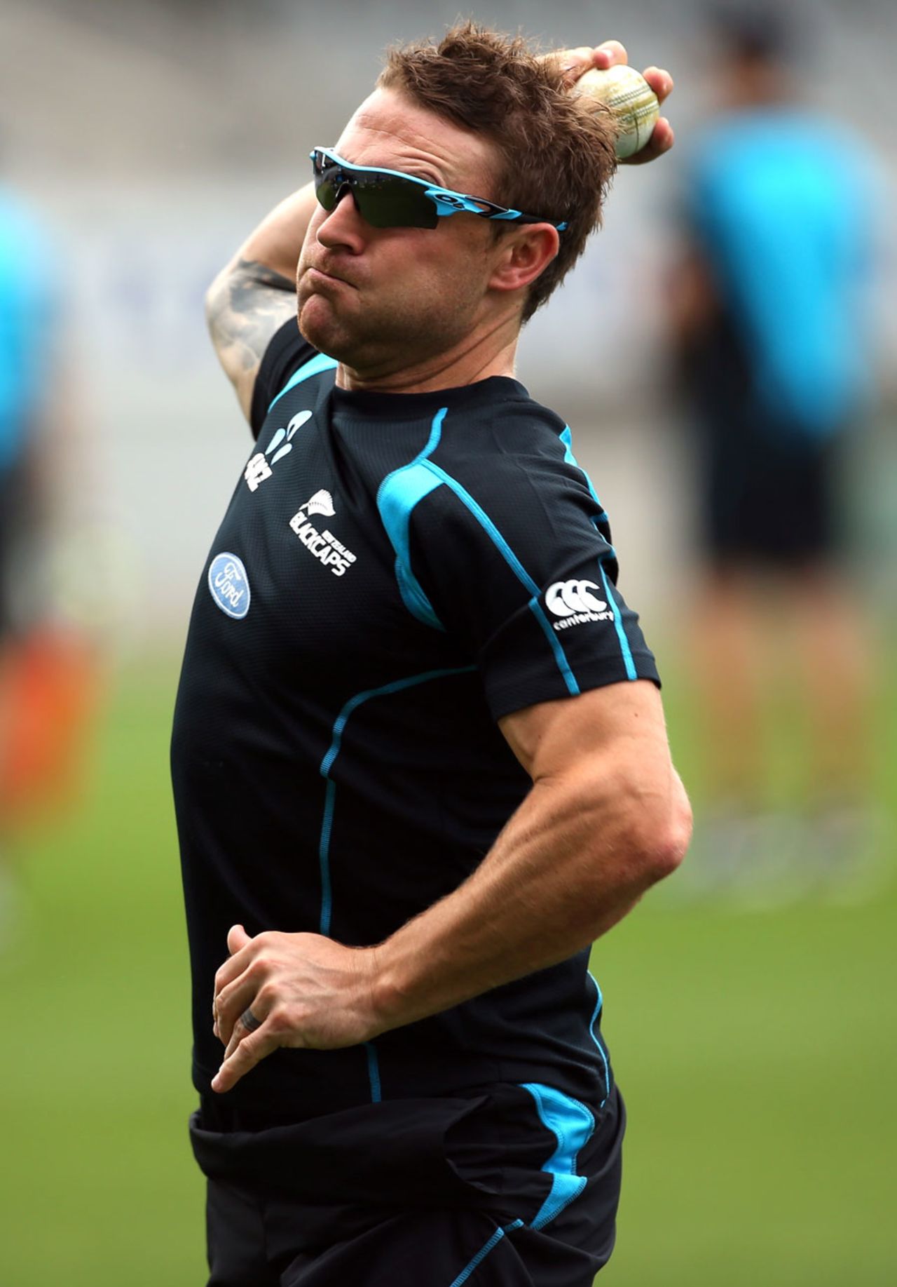 New Zealand captain Brendon McCullum practises before the final ODI against England, New Zealand v England, 3rd ODI, Auckland 