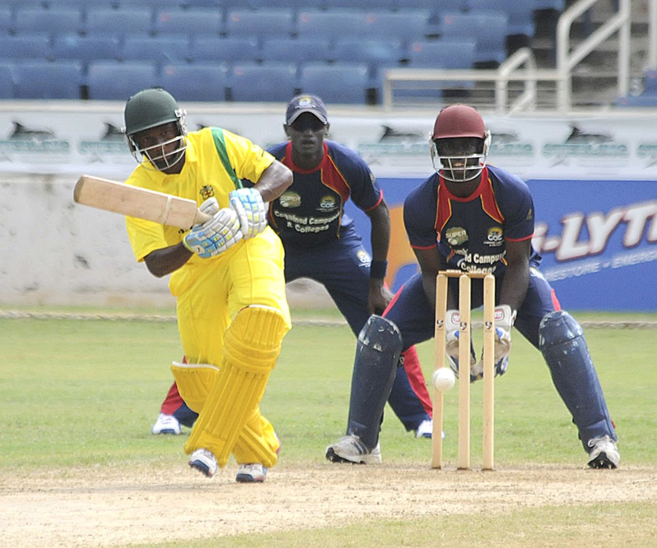 Andre McCarthy top-scored for Jamaica with 45, Jamaica v Combined Campuses and Colleges, Regional Super50 2012-13, Kingston, February 21, 2013