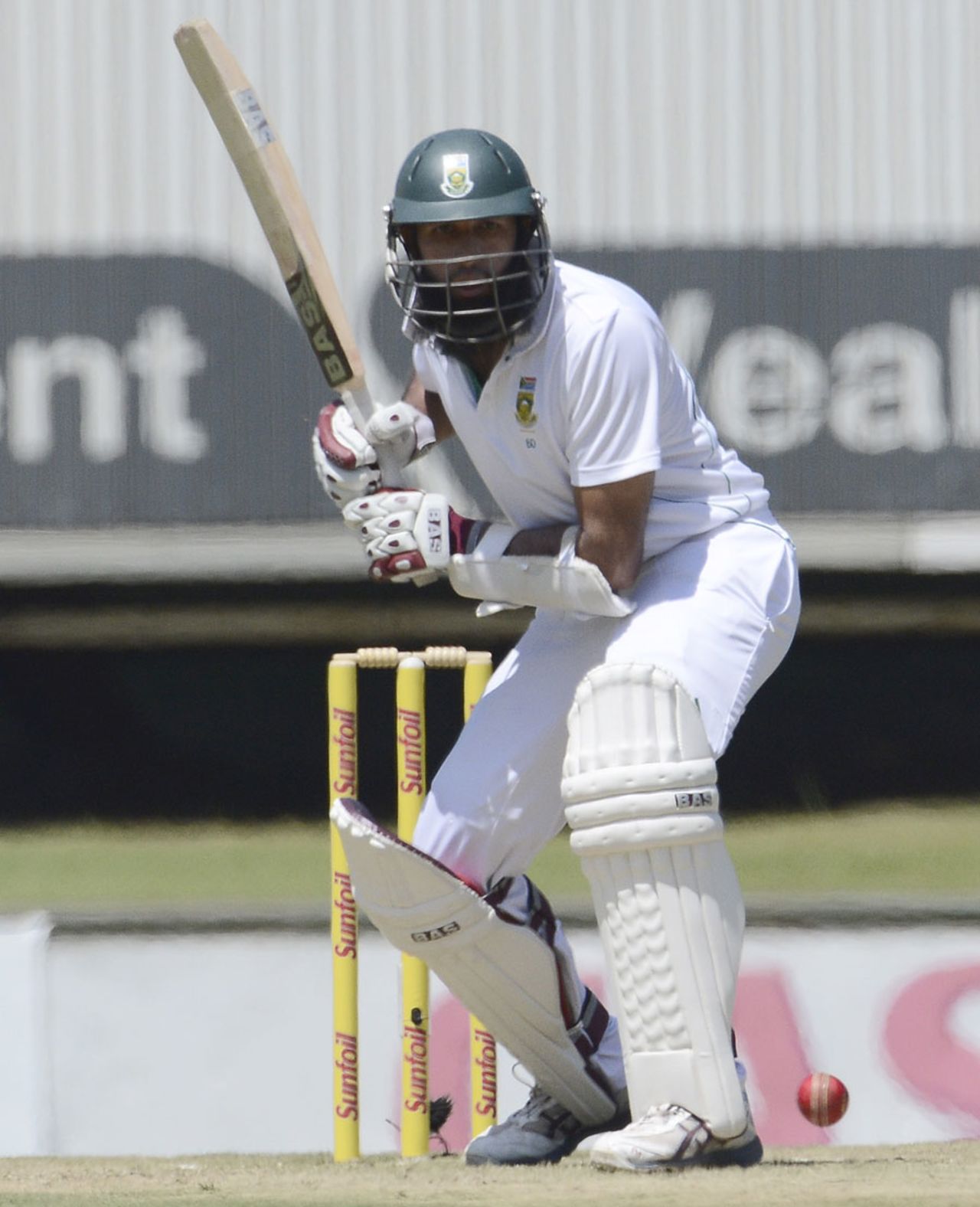 Hashim Amla is poised to play the ball, South Africa v Pakistan, 3rd Test, Centurion, 1st day, February 22, 2013