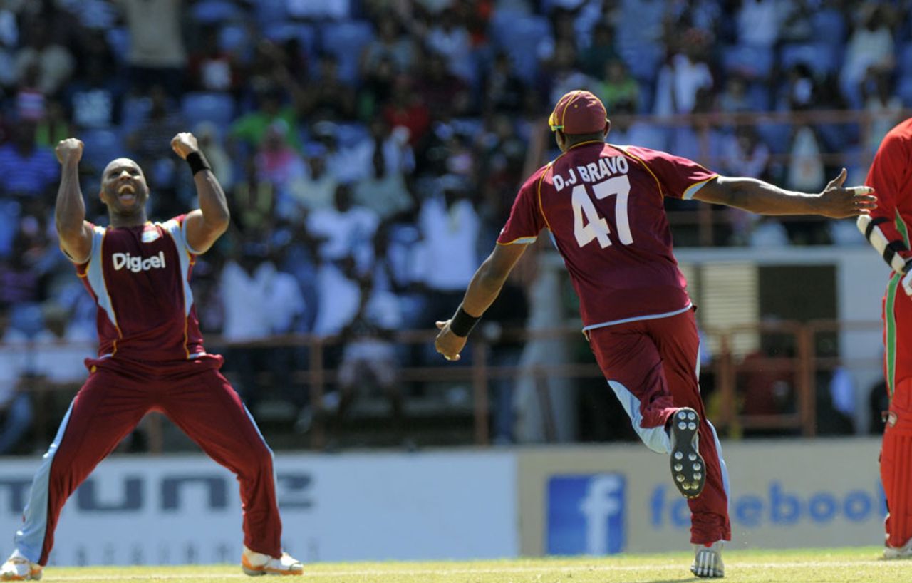 Tino Best took the wicket of Brendan Taylor, West Indies v Zimbabwe, 1st ODI, Grenada, February 22, 2013