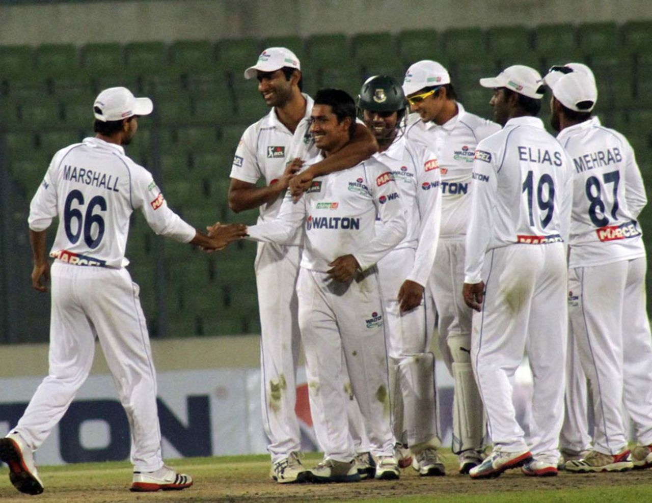 North Zone's Mohammad Ashraful celebrates a wicket, Central Zone v North Zone, BCL final, Mirpur, 2nd day, February 23, 2013