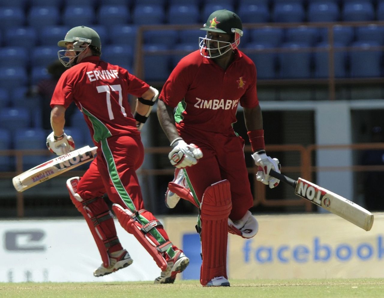 Craig Ervine and Hamilton Masakadza shared a century stand, West Indies v Zimbabwe, 2nd ODI, Grenada, February 24, 2013