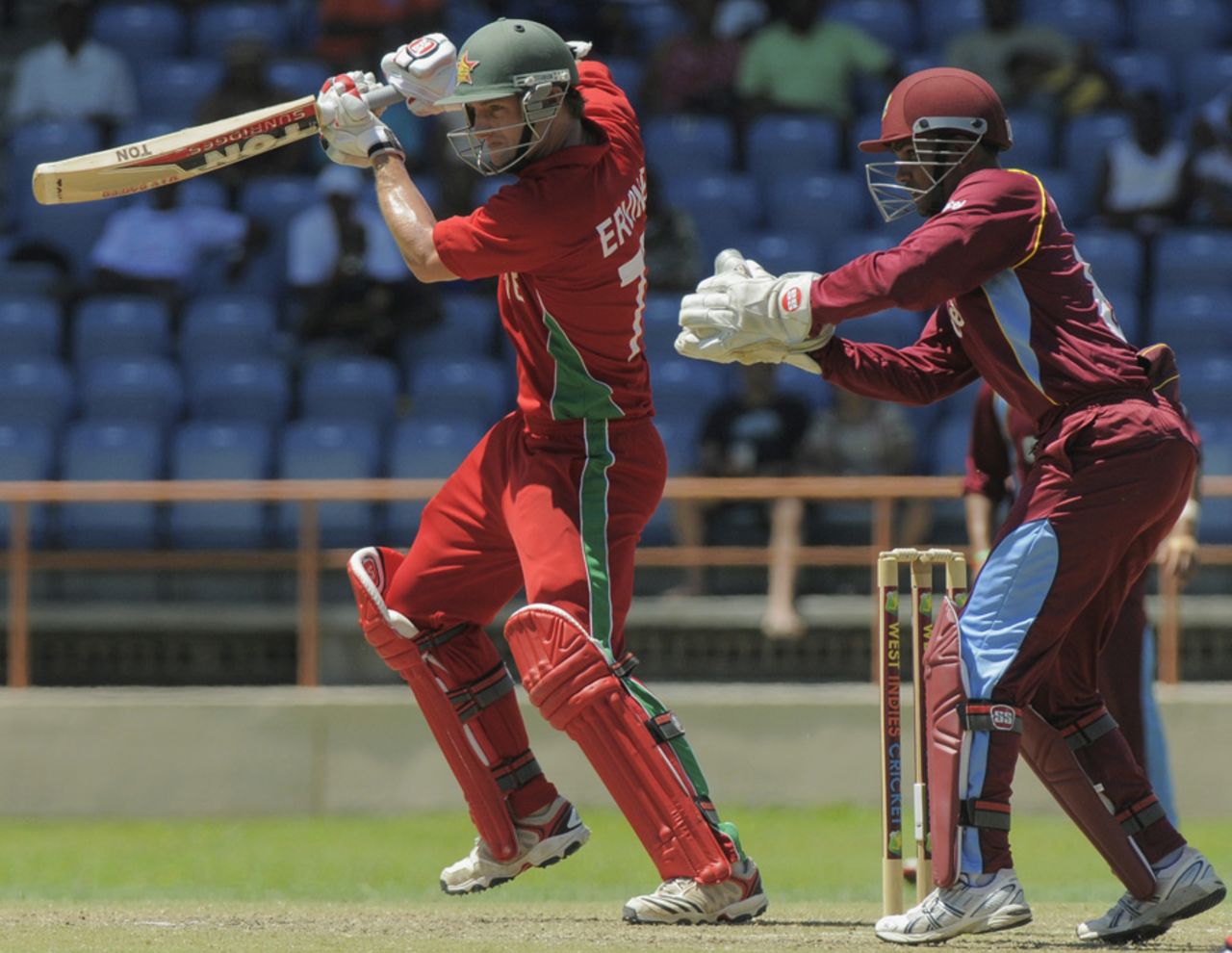 Craig Ervine punches through the off side , West Indies v Zimbabwe, 2nd ODI, Grenada, February 24, 2013