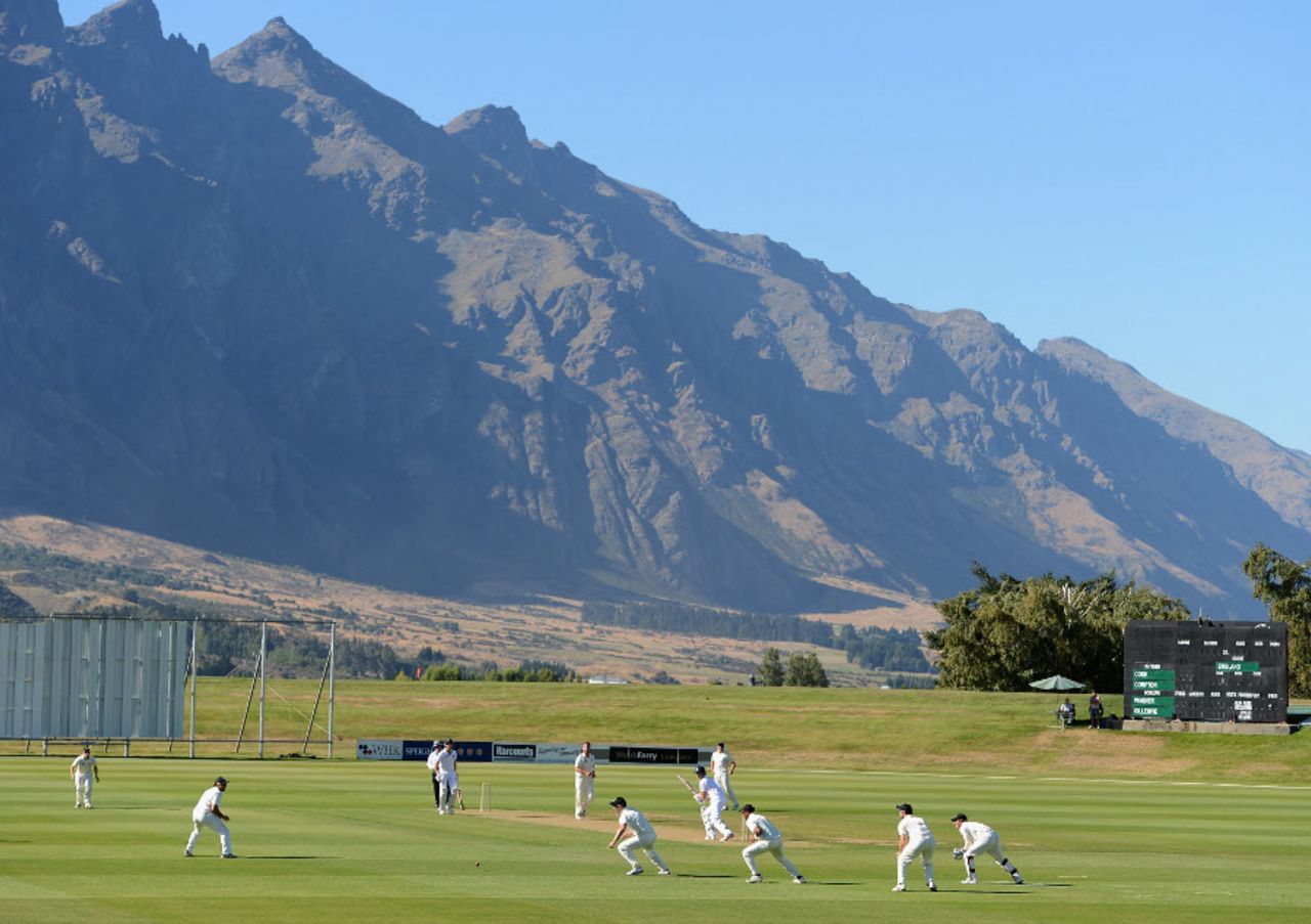Picture perfect: the stunning backdrop to England's warm-up match, New Zealand XI v England XI, Tour match, Queenstown, 1st day, February 27, 2013