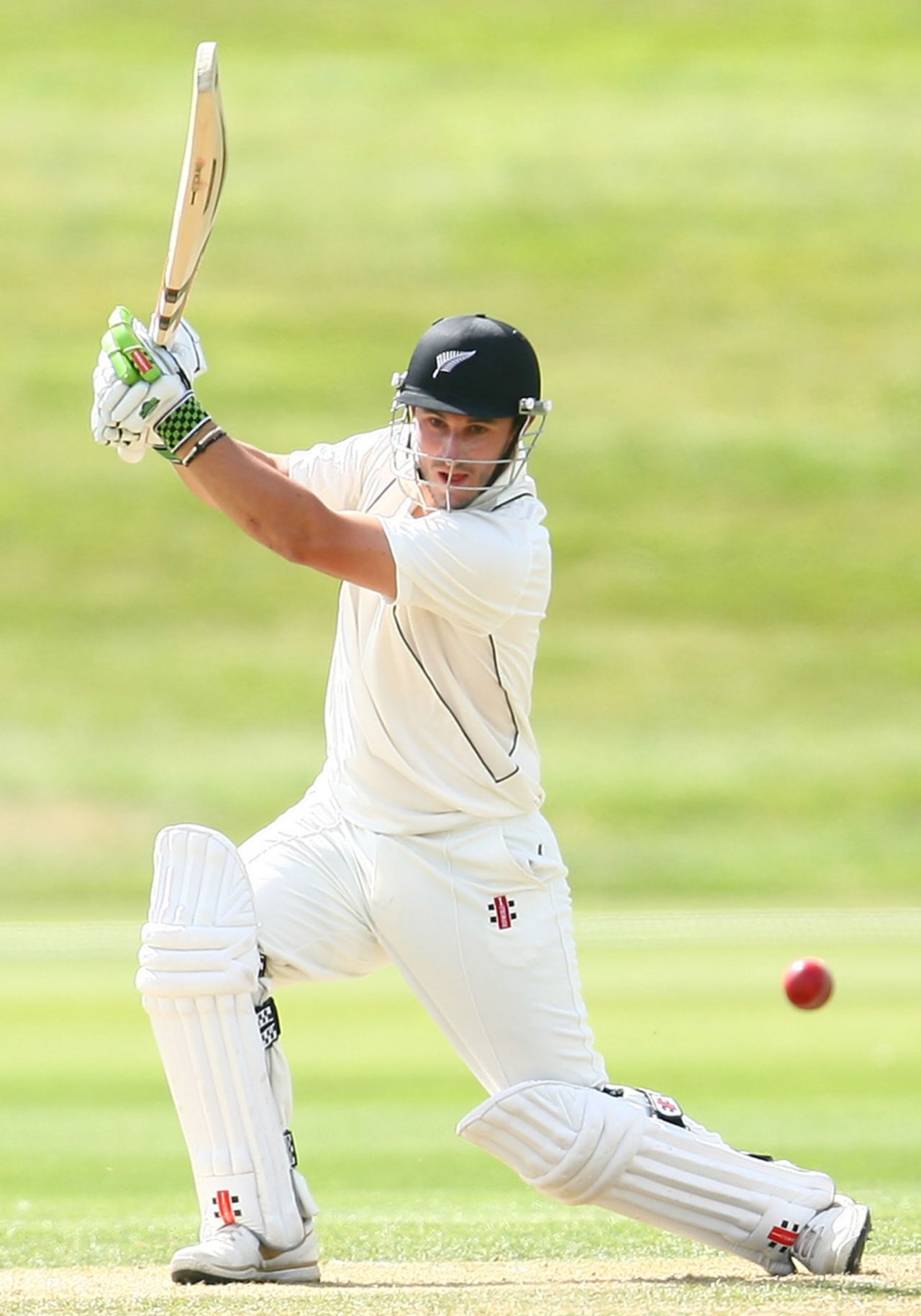 Hamish Rutherford drives during his confident innings, New Zealand XI v England XI, Tour Match, Queenstown, 2nd day, February 28, 2013