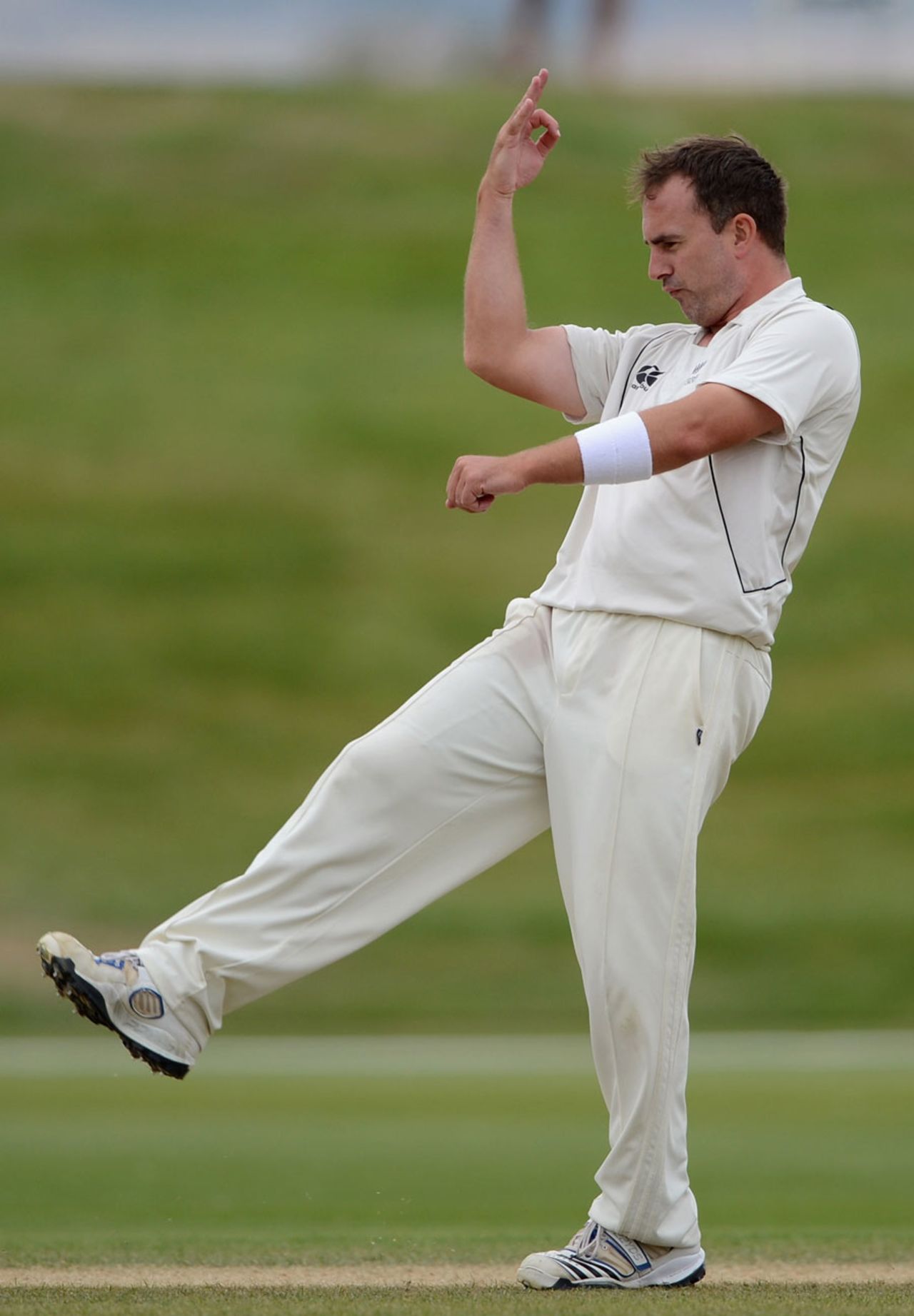 Mark Gillespie celebrates a wicket, New Zealand XI v England XI tour game, Queenstown, 3rd day, March 1, 2013