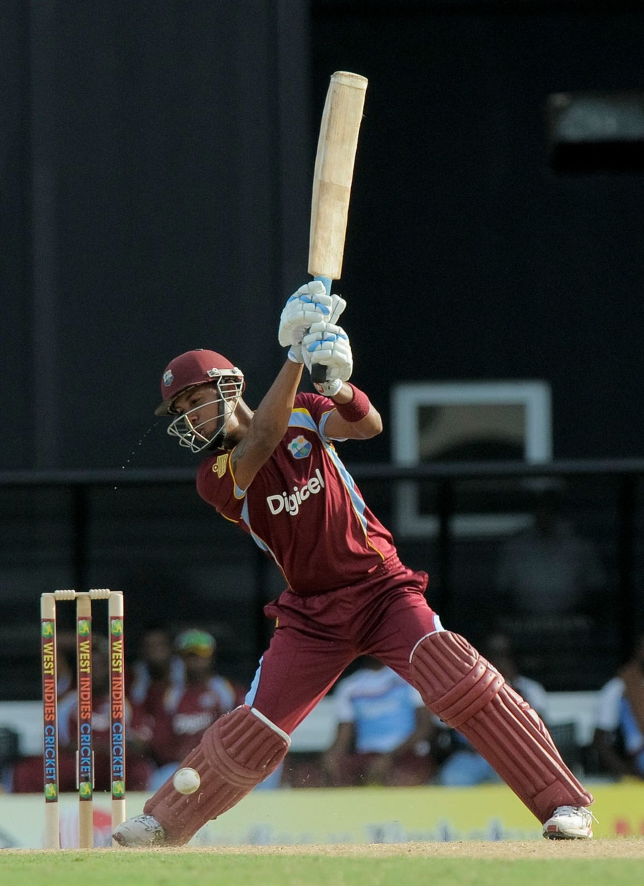 Lendl Simmons hits out, West Indies v Zimbabwe, 1st T20I, North Sound, March 2, 2013