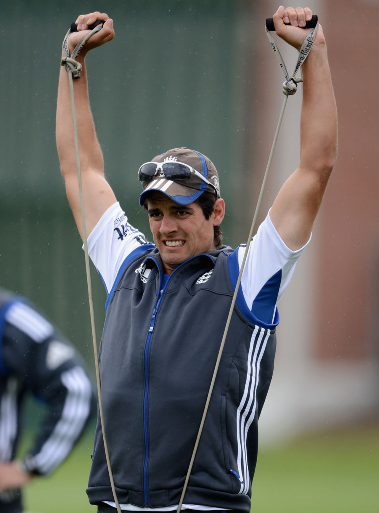 Alastair Cook is hard at work during training, Dunedin, March 4, 2013