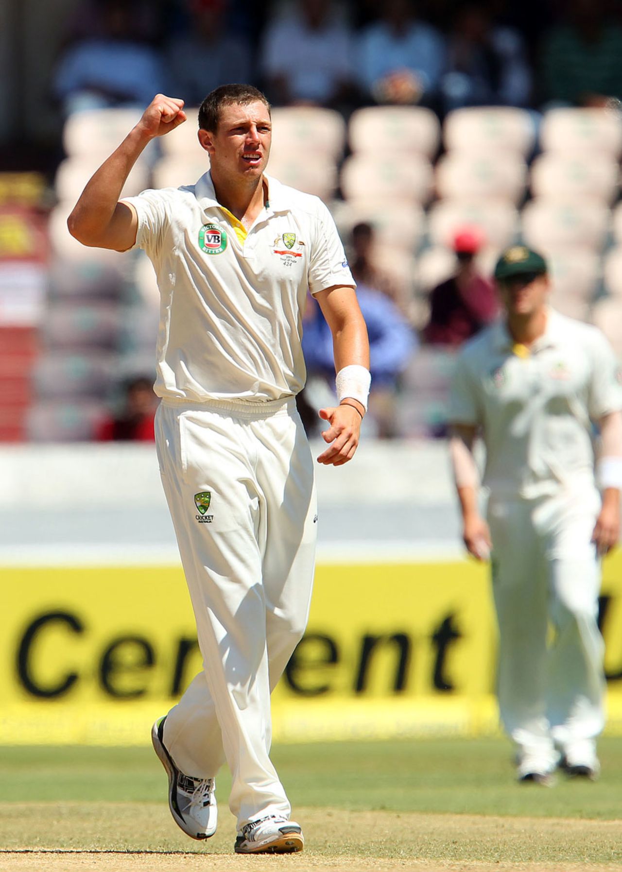 James Pattinson dismissed Cheteshwar Pujara for 204, India v Australia, 2nd Test, Hyderabad, 3rd day, March 4, 2013