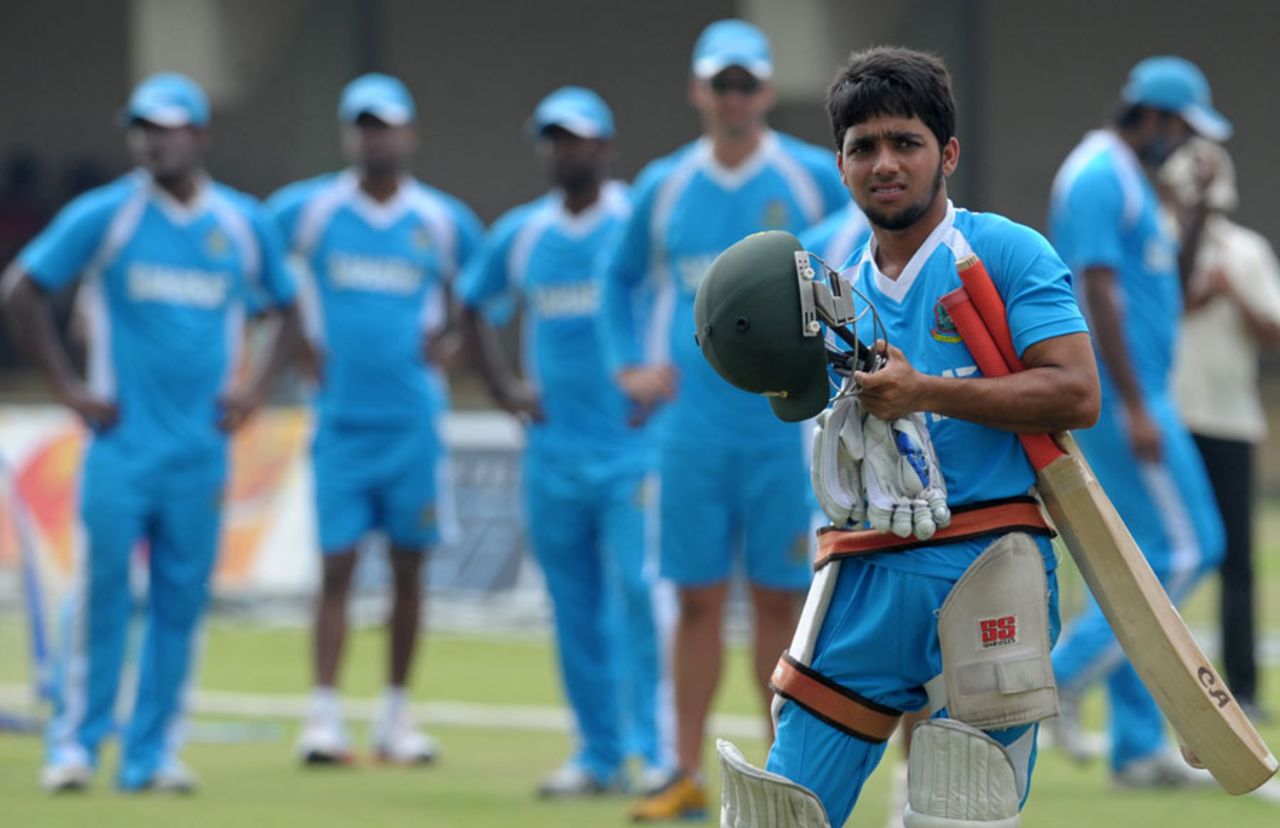 Mominul Haque at a practice session ahead of the Sri Lanka series, Galle, March 7, 2013