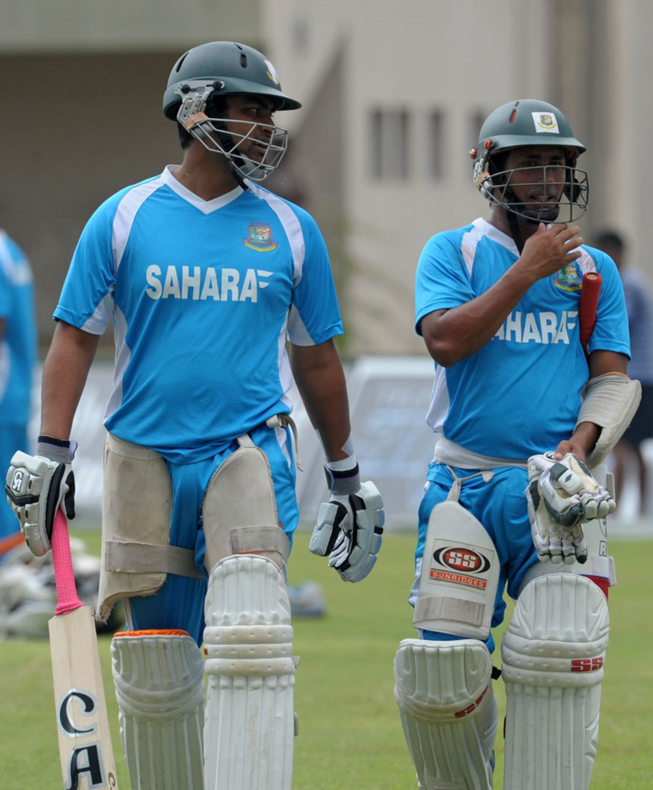 Tamim Iqbal and Mohammad Ashraful at a practice session ahead of the Sri Lanka series, Galle, March 7, 2013