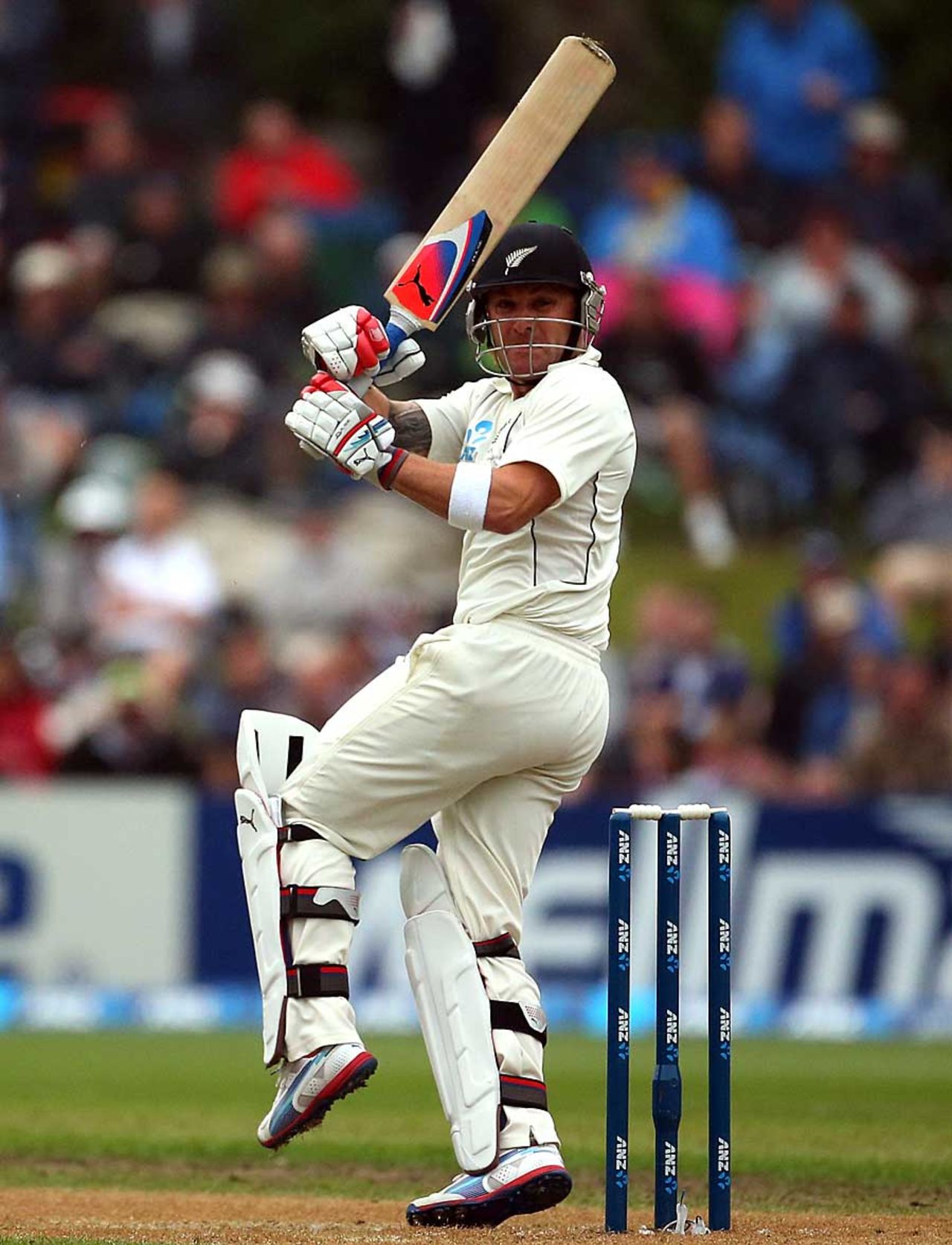 Brendon McCullum whips it behind square, New Zealand v England, 1st Test, Dunedin, 3rd day, March 8, 2013