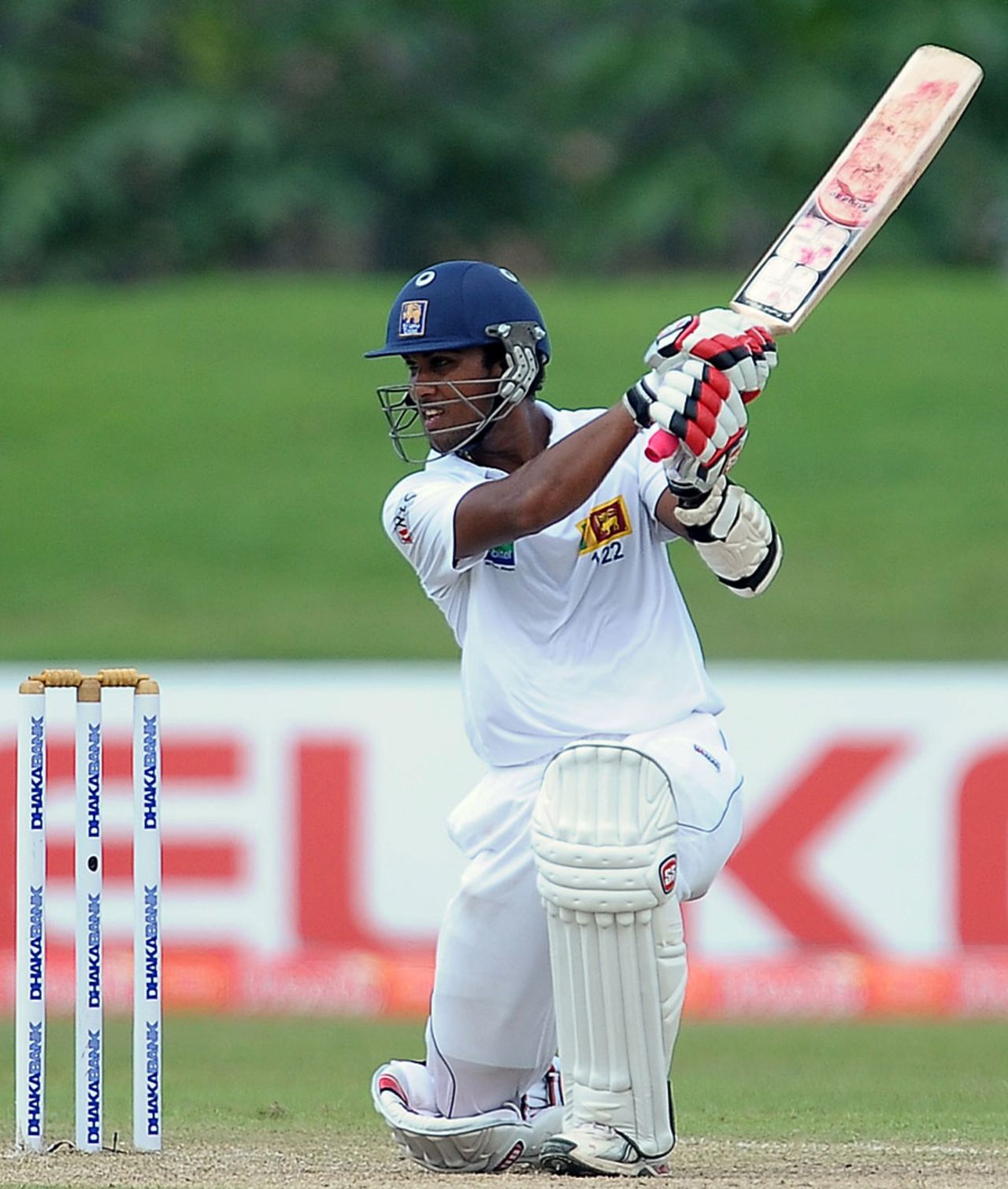 Dinesh Chandimal drives square during his century, Sri Lanka v Bangladesh, 1st Test, Galle, 2nd day, March 9, 2013