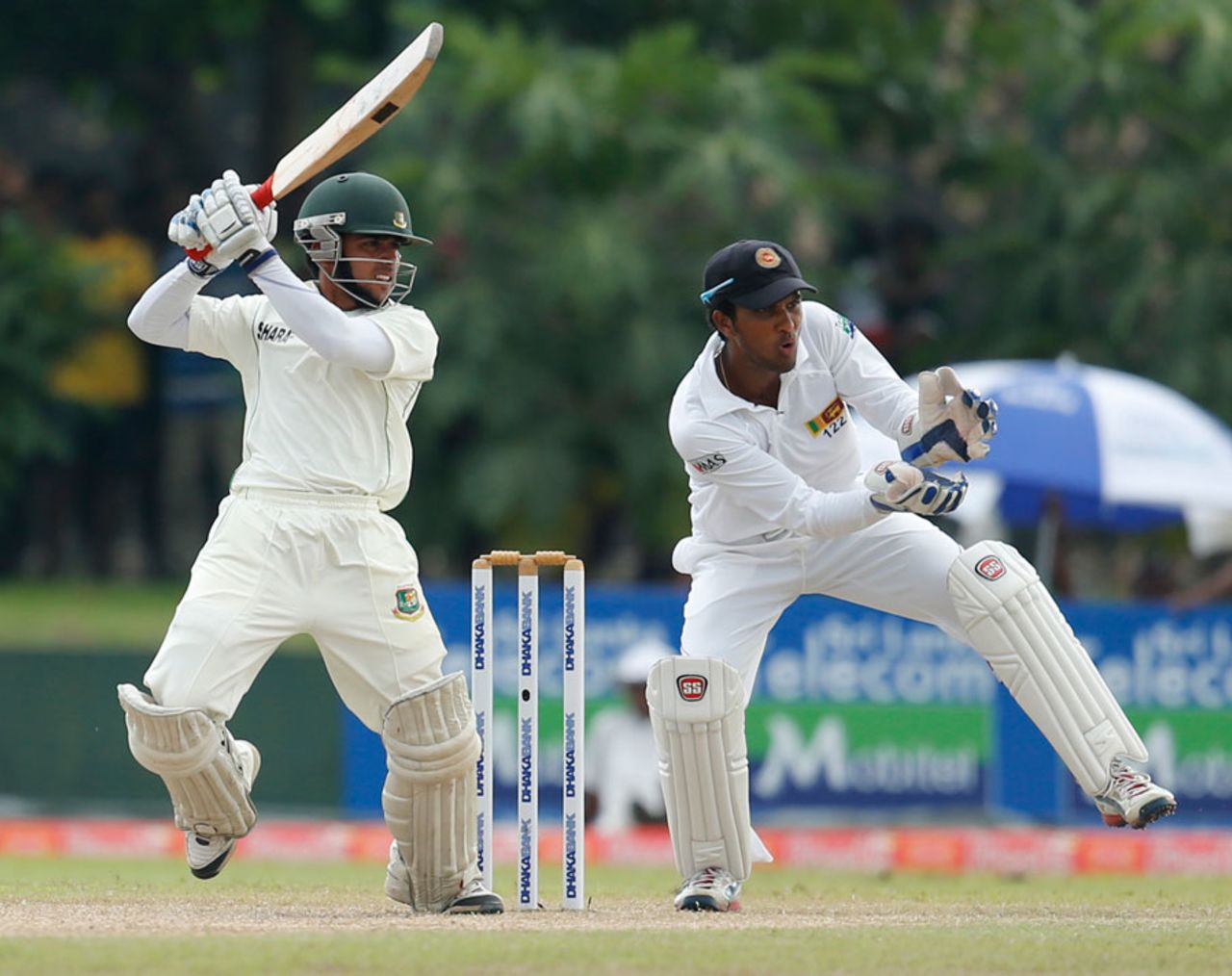 Mominul Haque cuts one square, Sri Lanka v Bangladesh, 1st Test, Day 3, Galle, March 10, 2013