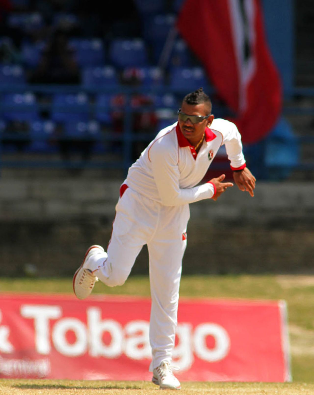 Sunil Narine took ten wickets in the match as Trinidad and Tobago won by 45 runs, Trinidad & Tobago v Guyana, Regional Four Day Competition, Day 4, Port of Spain, March 9, 2013