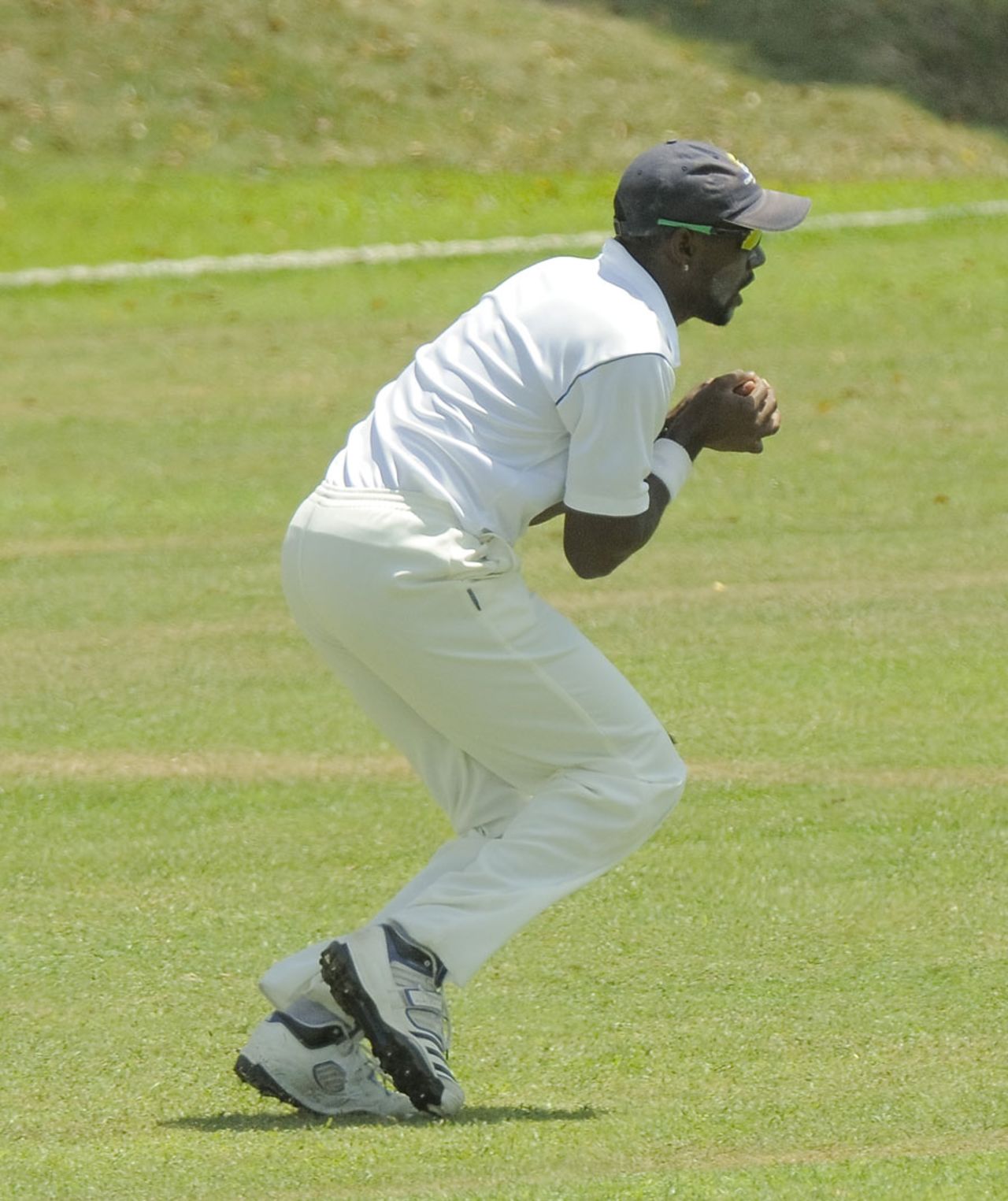Raymon Reifer takes a catch, Combined Campuses and Colleges v Leeward Islands, Regional Four Day Competition, Day 4, Bridgetown, March 9, 2013