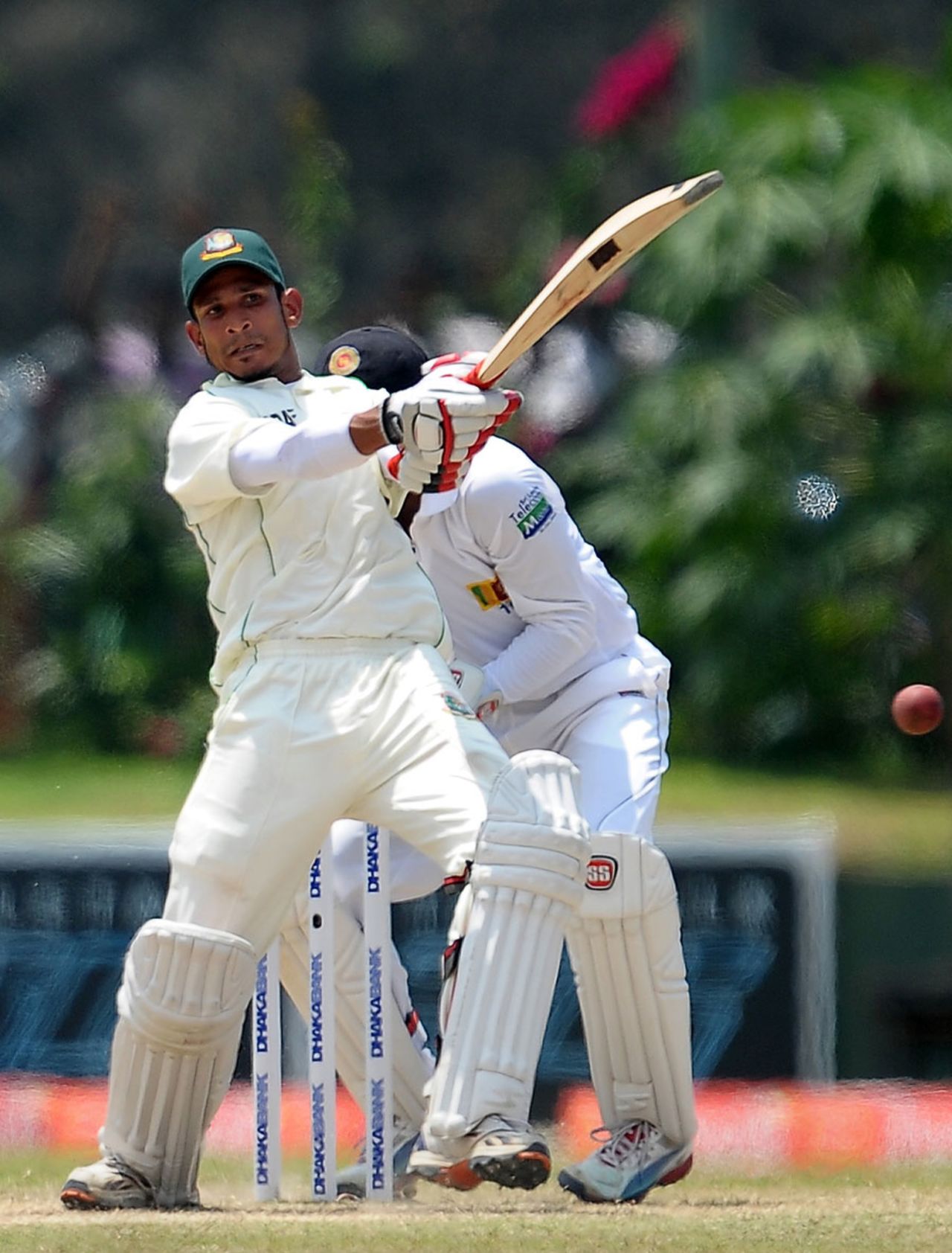 Nasir Hossain heaves one on to the leg side, Sri Lanka v Bangladesh, 1st Test, Galle, 4th day, March 11, 2013